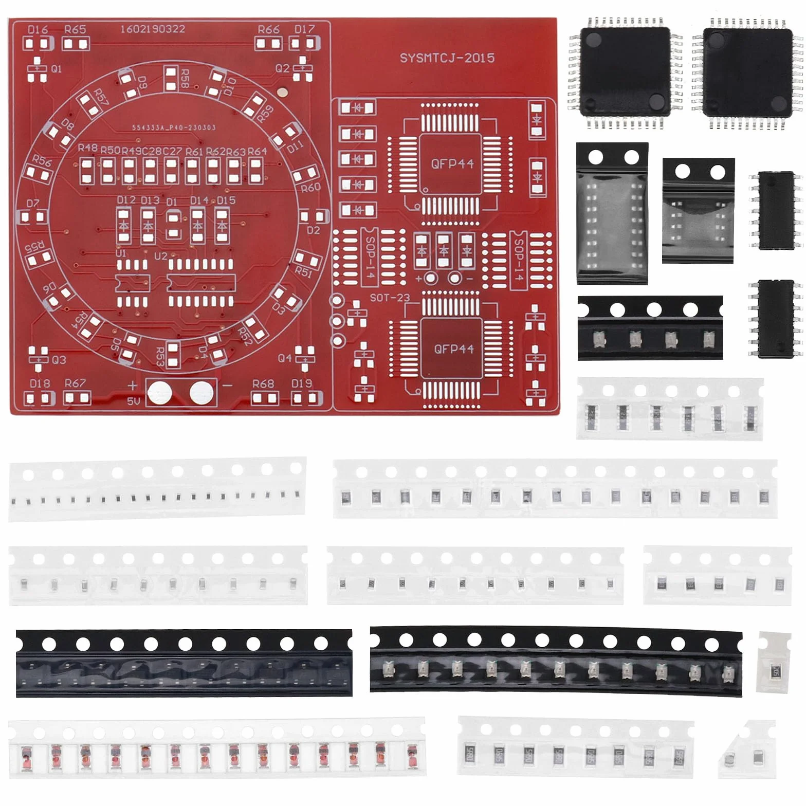 DIY SMD/SMT Components Practice Board zestaw treningowy do lutowania umiejętności CD4017 NE555 do dekoracji świątecznych dekoracji biurka