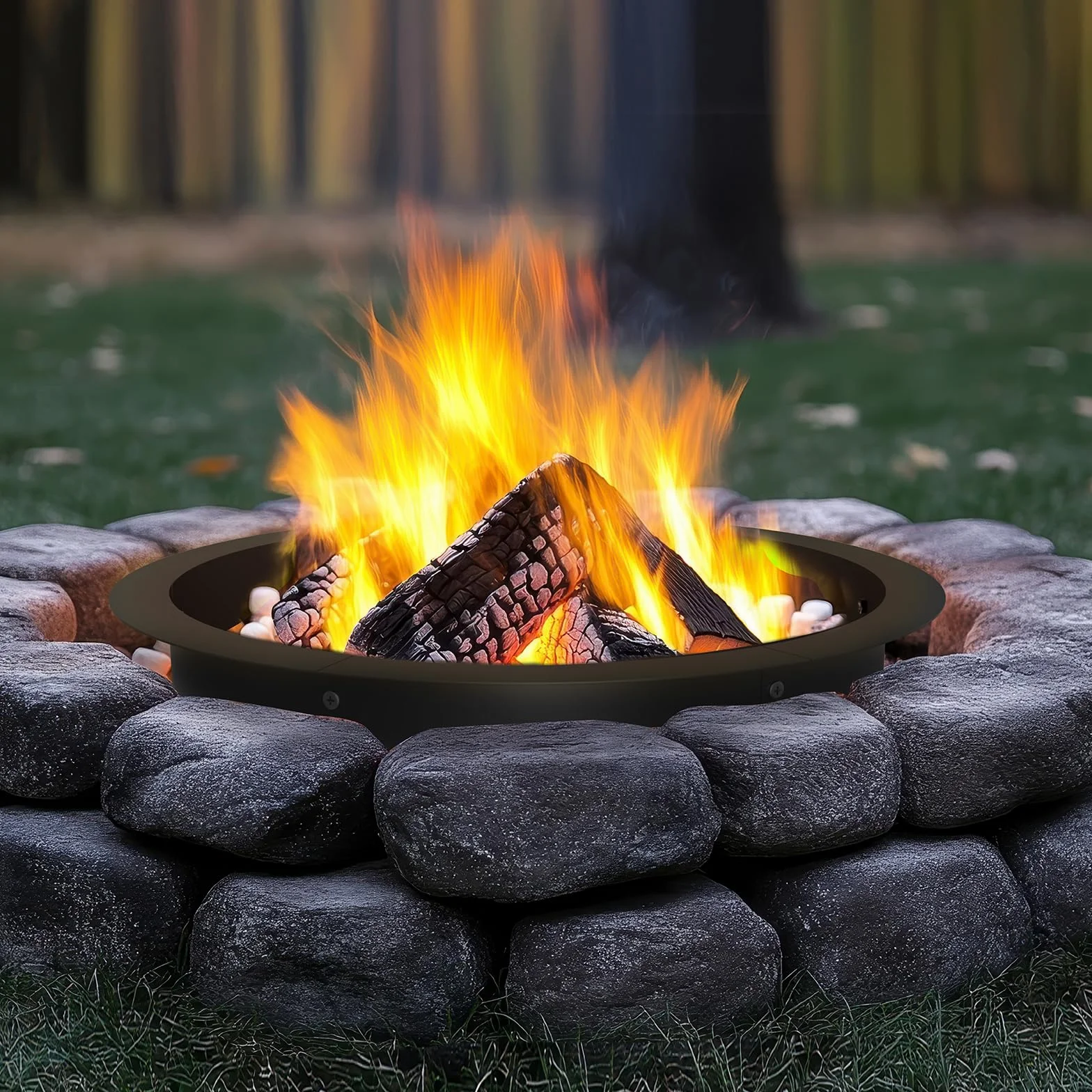 LIANTRAL palenisko na zewnątrz do ogrodu, 84 cm przenośny okrągły paleniskowy konewkowy ogrodowy piec tarasowy do drewna, węgla, grilla, ognisko na campingu