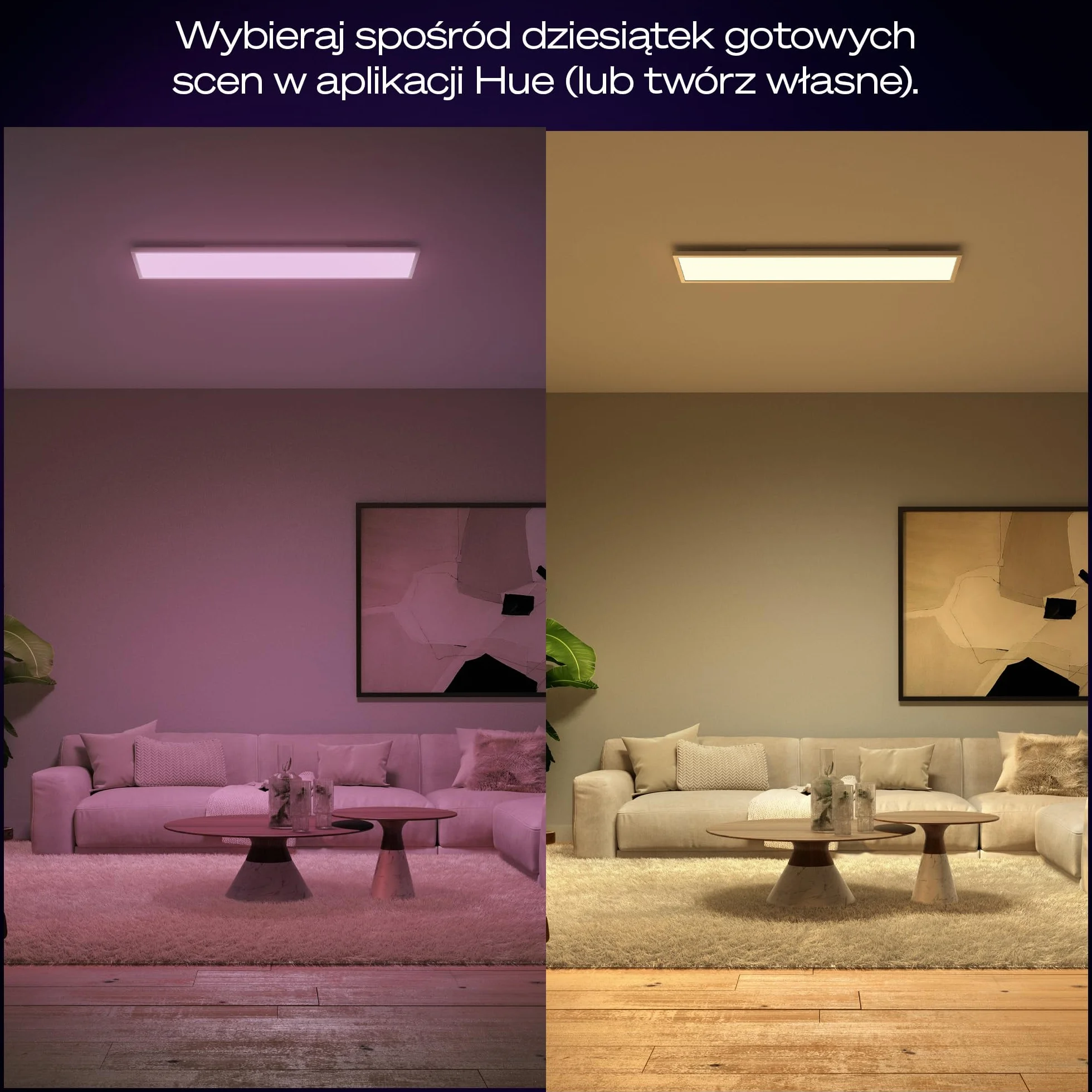 Philips Hue White and color ambiance Prostokątny panel Surimu Zintegrowane źródło światła LED Sterowanie przez Bluetooth za pomocą aplikacji Sterowanie za pomocą aplikacji lub głosu