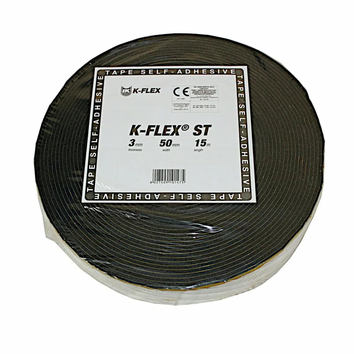 K-Flex ST kauczukowa taśma izolacyjna samoprzylepna: 3 mm x 50 mm x 15 m