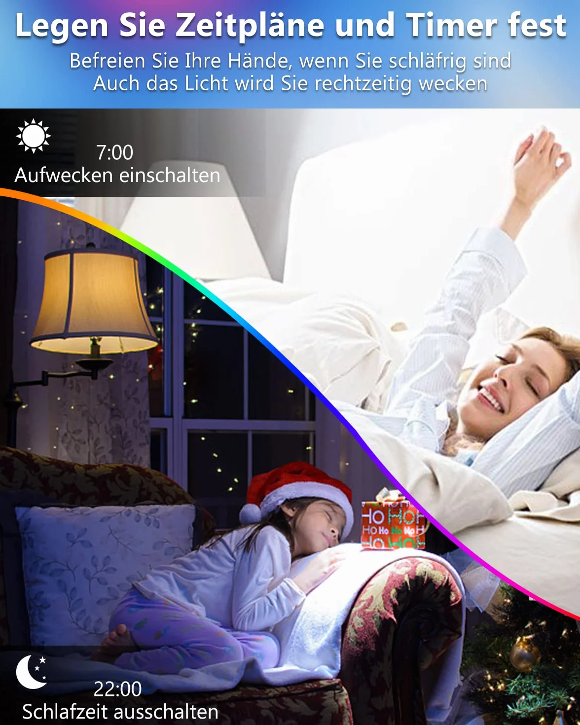 Żarówka LED Alexa E14, 5 W, 500 lm, C37, Wi-Fi, żarówka E14, ciepła biel i zimna biel, możliwość ściemniania, RGB LED, synchronizacja muzyki, pilot zdalnego sterowania, kontrola głosu, harmonogram i