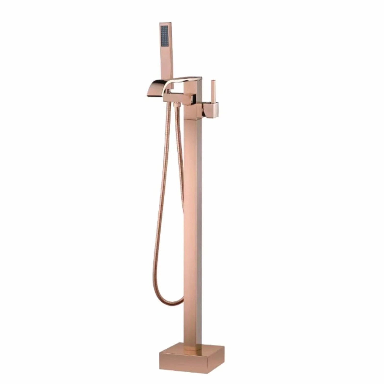 Bateria wannowo-prysznicowa Rose Gold wolnostojąca bateria wannowa z prysznicem Obrotowa bateria 360° Bateria wannowo-prysznicowa Zawór przełączający