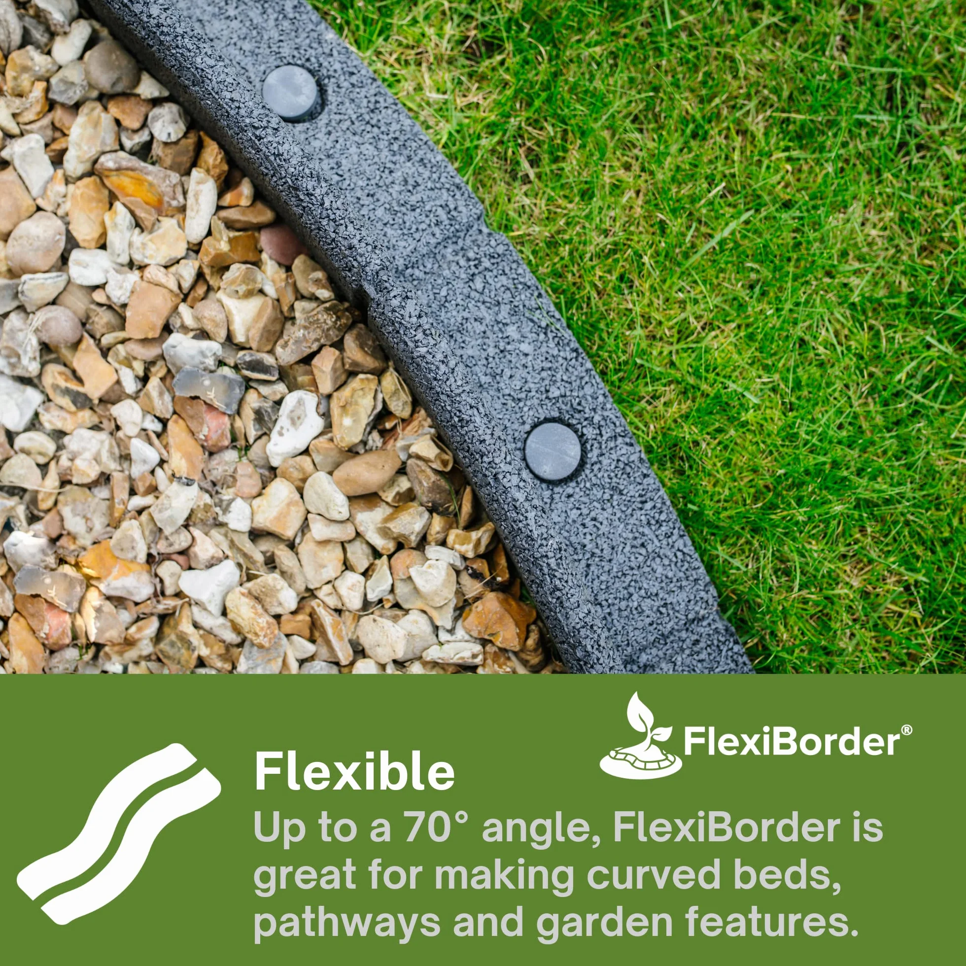 EcoShape FlexiBorder elastyczny system krawędzi trawnika 6 x 1 metr czarny
