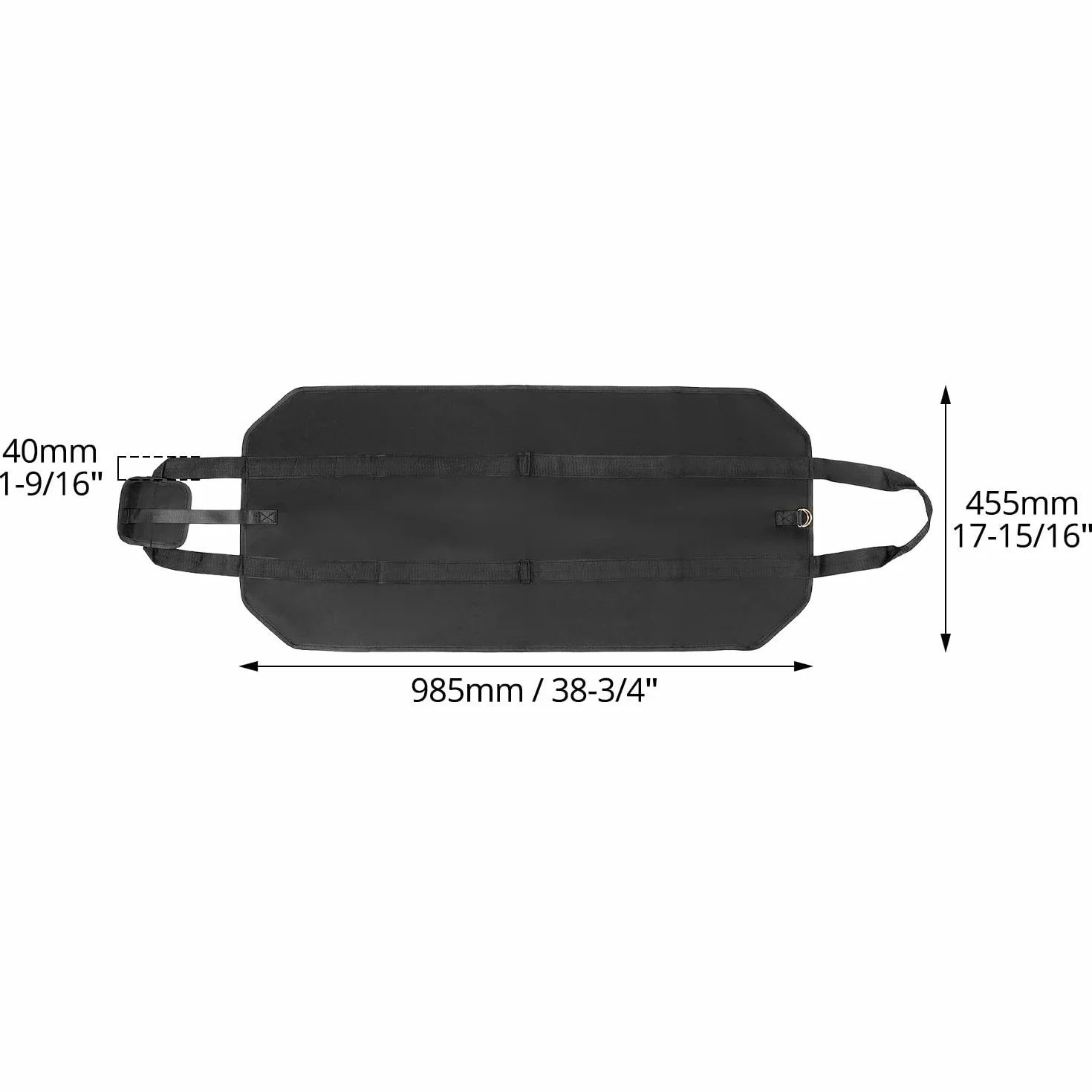 QWORK® Torba na drewno opałowe, bagażnik na drewno kominkowe, 100 x 46 cm, torba do przenoszenia drewna opałowego, do użytku na zewnątrz, czarna