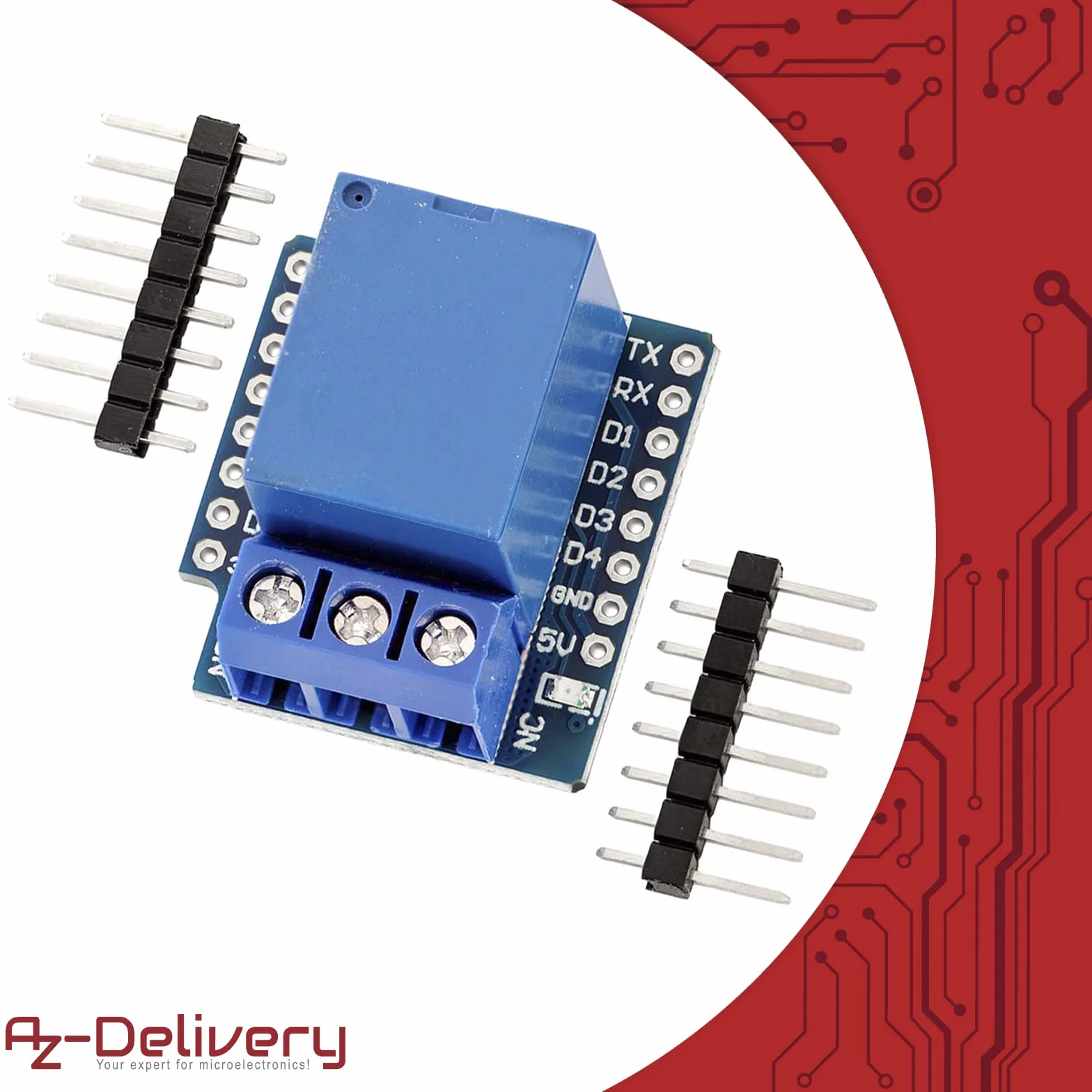 AZDelivery 5 x 1-Relay Shield dla D1 Mini w tym E-Book!