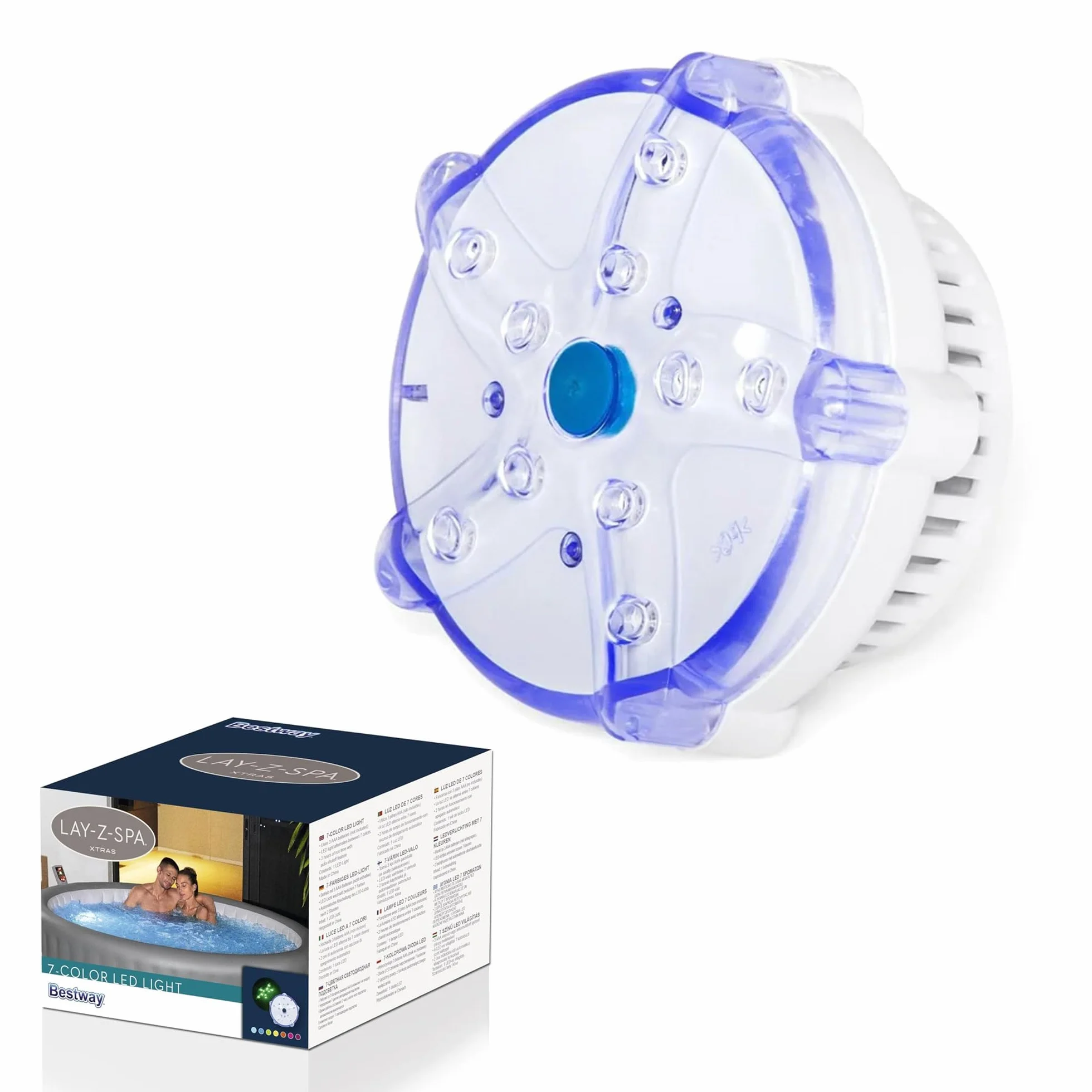 Bestway Lay-Z-SPA Xtras 7-kolorowe światło LED 9,2 x 6,2 cm