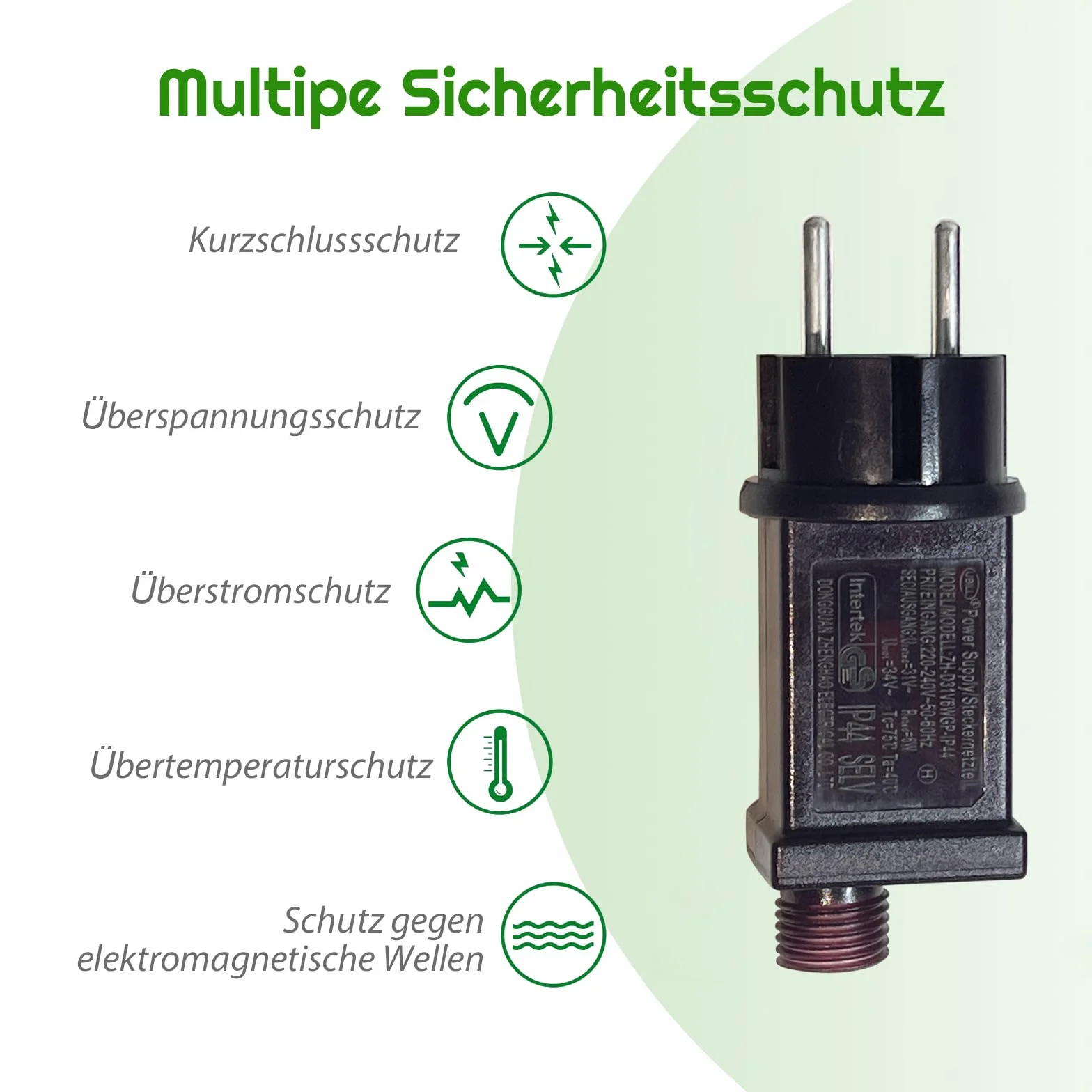 AIFIZO zasilacz sieciowy 31 V LED do oświetlenia bożonarodzeniowego, IP44, zasilacz z pilotem zdalnego sterowania do niskiego napięcia adaptera LED, łańcuch świetlny, zasilacz sieciowy, 8