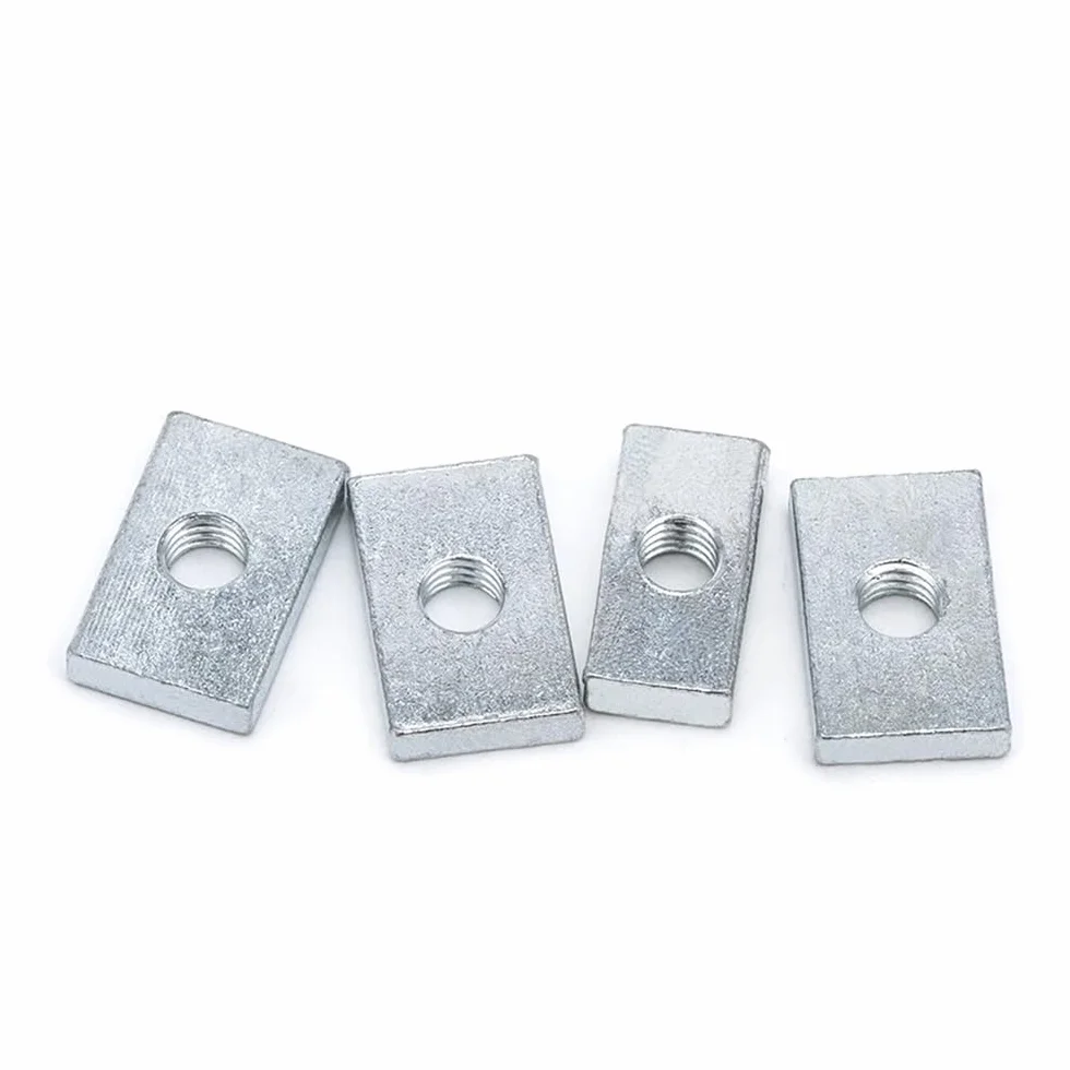 10 sztuk M3 M4 M5 M6 M8 Nakrętka kwadratowa Nakrętki prostokątne Cienkie nakrętki blokowe suwaka Ocynkowane akcesoria do profili aluminiowych ze stali węglowej (Color : 10pcs, Size : M4x13x9x2mm)