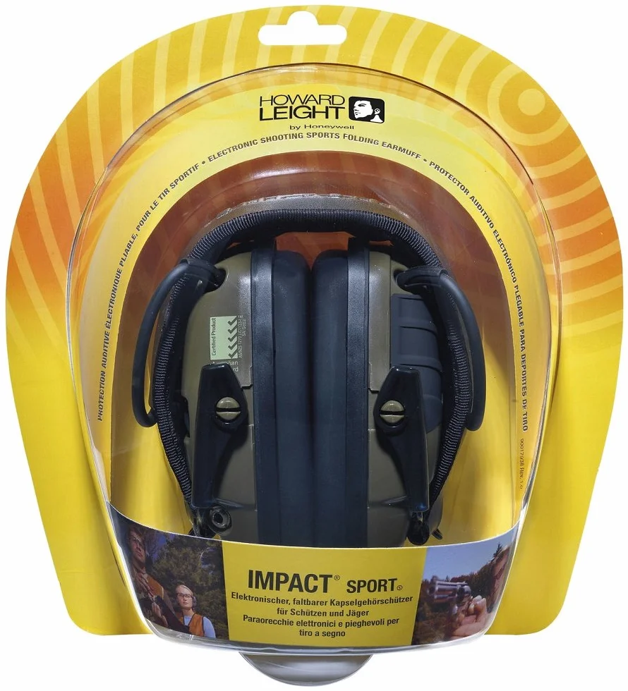 HoneywellHoward Leight by 1013530 Impact Sport nauszniki ze wzmocnieniem dźwięku do elektronicznego polowania i fotografowania na świeżym powietrzu, niedielektryczny, składany pałąk, SNR 25 dB