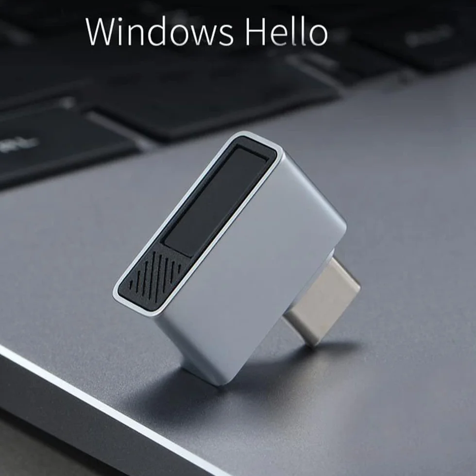Czytnik linii papilarnych typu C dla Windows Hello, urządzenie zabezpieczające z czujnikiem 360 stopni, do systemu Windows 7/10/11 (Win10/11 bez sterownika)