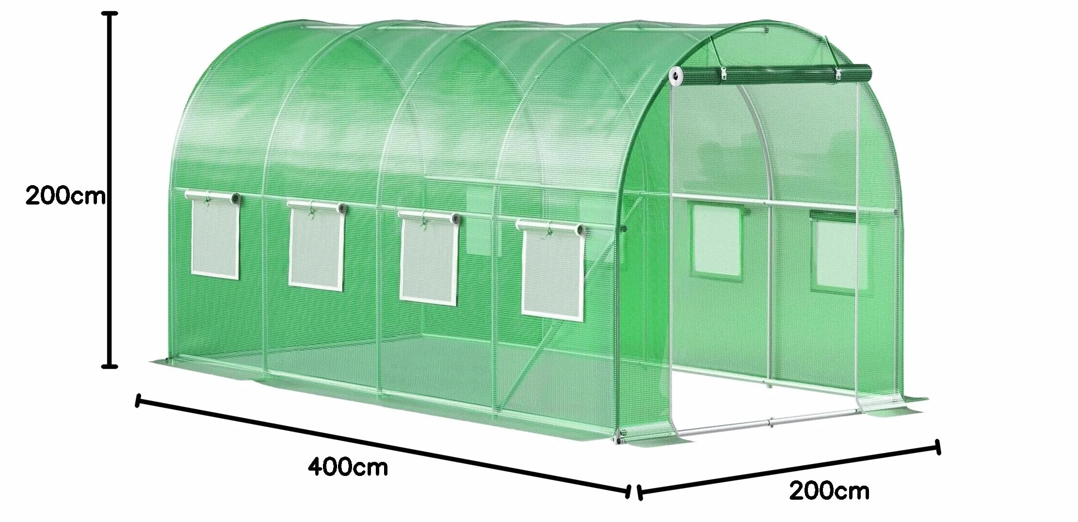 Tunel ogrodowy zielony foliowy szklarnia folia 4x2x2m 8m²