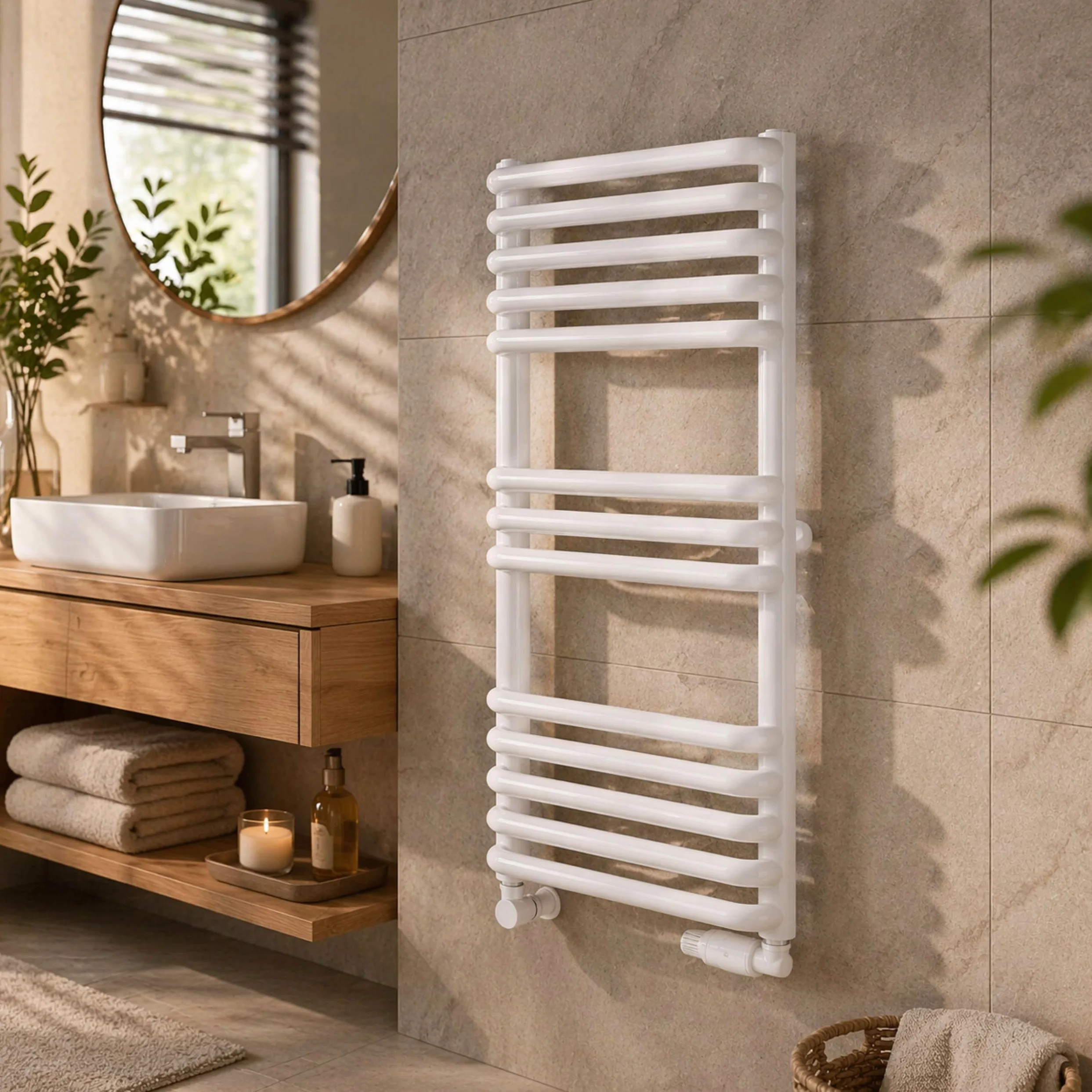 Grzejnik łazienkowy Luxrad Stark 64x30 biały ZBD 310W