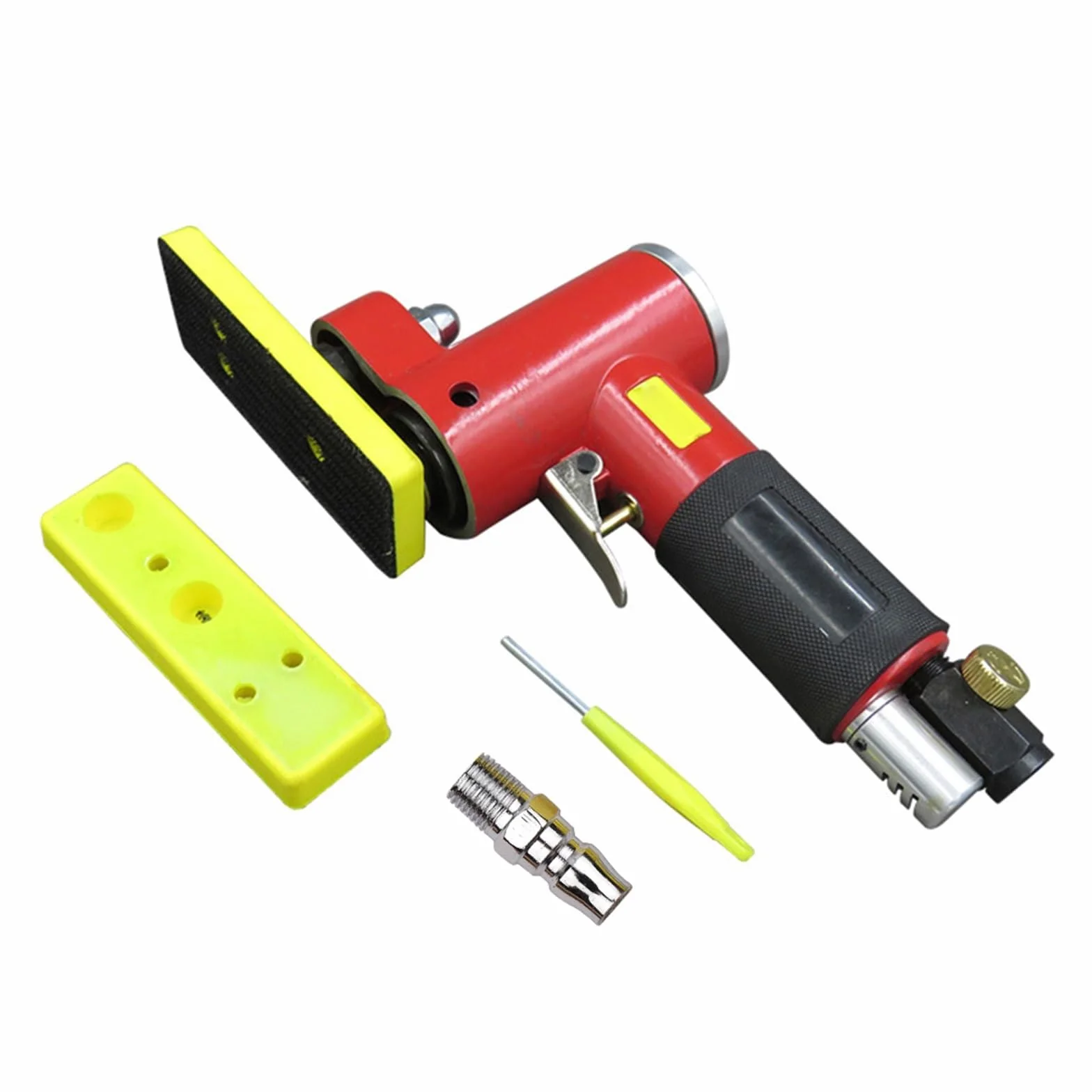 Mini prosta szlifierka pneumatyczna z szlifowaniem/gumą/żelazną podkładką losowa orbitalna ręczna polerka wosk,Niskie Wibracje(Set 1)