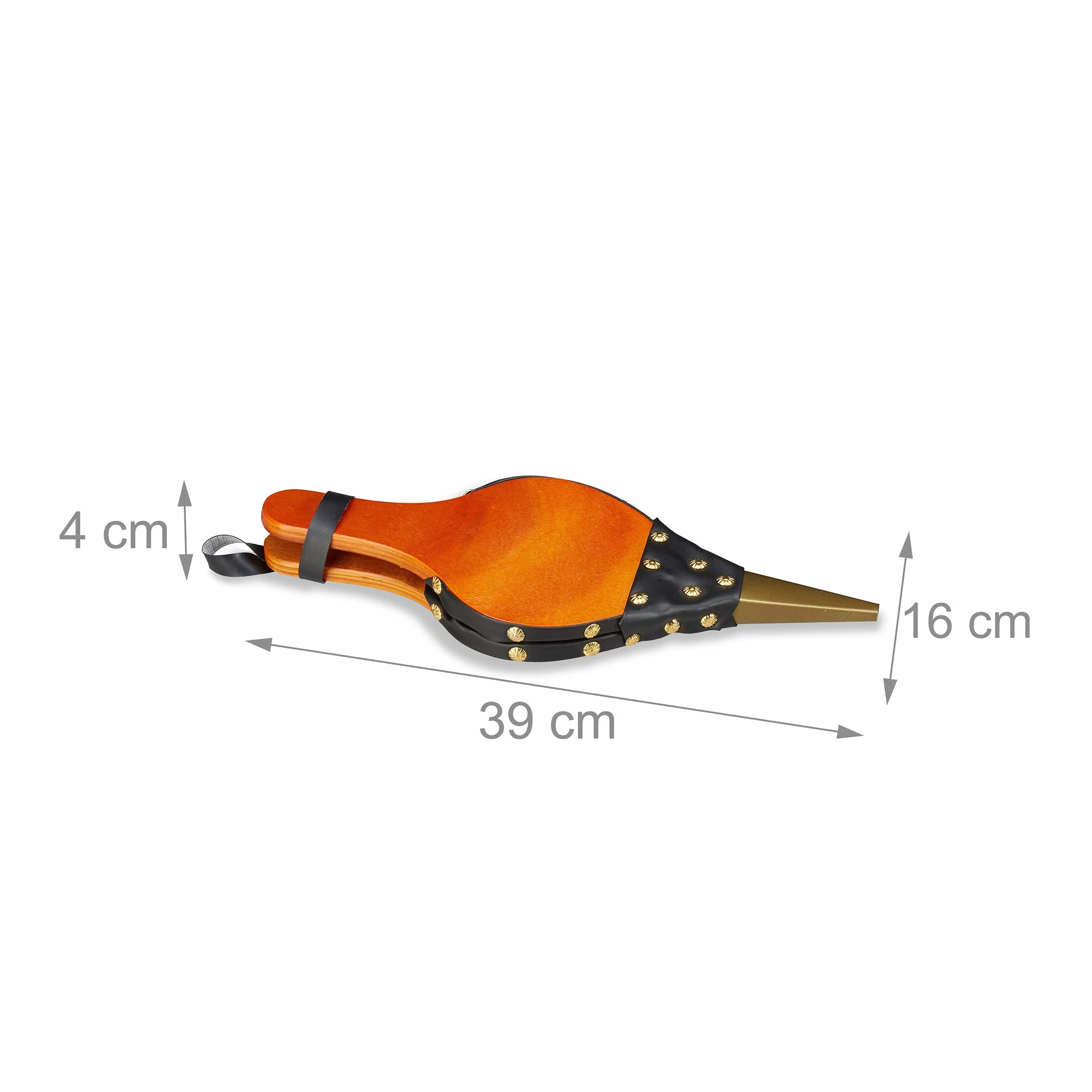 Relaxdays Mieszek do grilla i kominka, rustykalny, 39 cm, brązowy/czarny