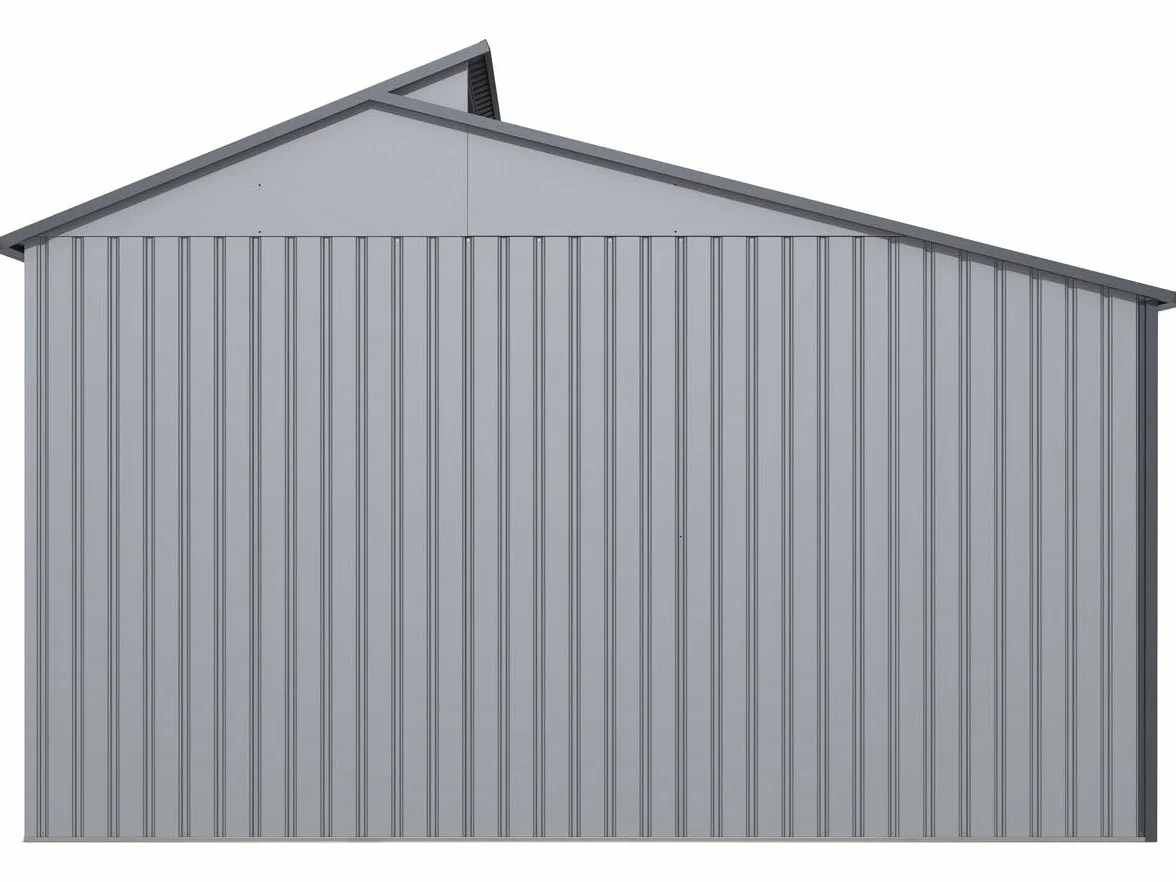 Szopa ogrodowa Madras metalowa z pergolą 9.12 m² 355 x 257 x 237 cm szara