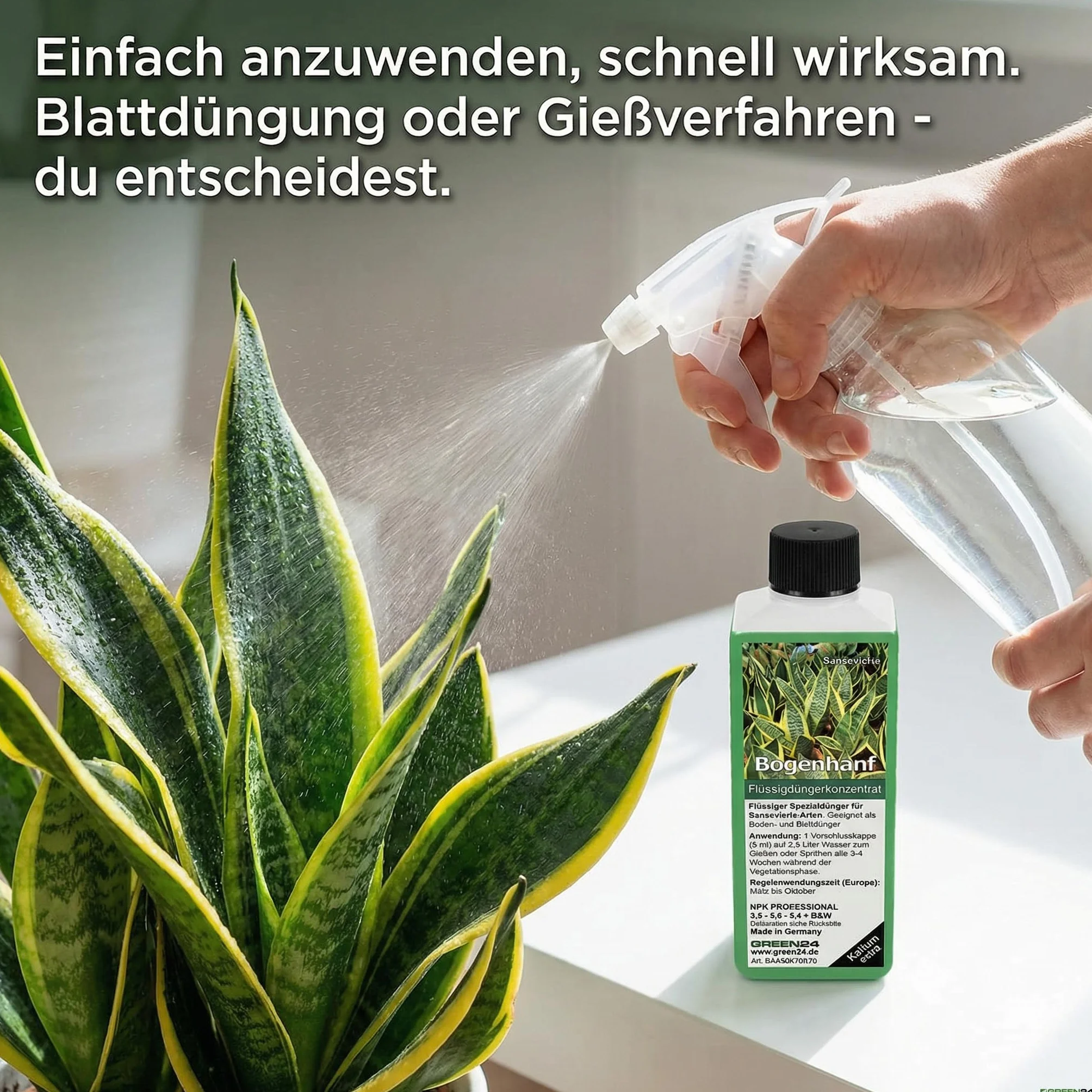 Nawóz konopny Sansevieria NPK płynny do języka teściowej, Dracaena trifasciata, Sansevieria cylindrica, nawóz pełny, nawóz do roślin pokojowych