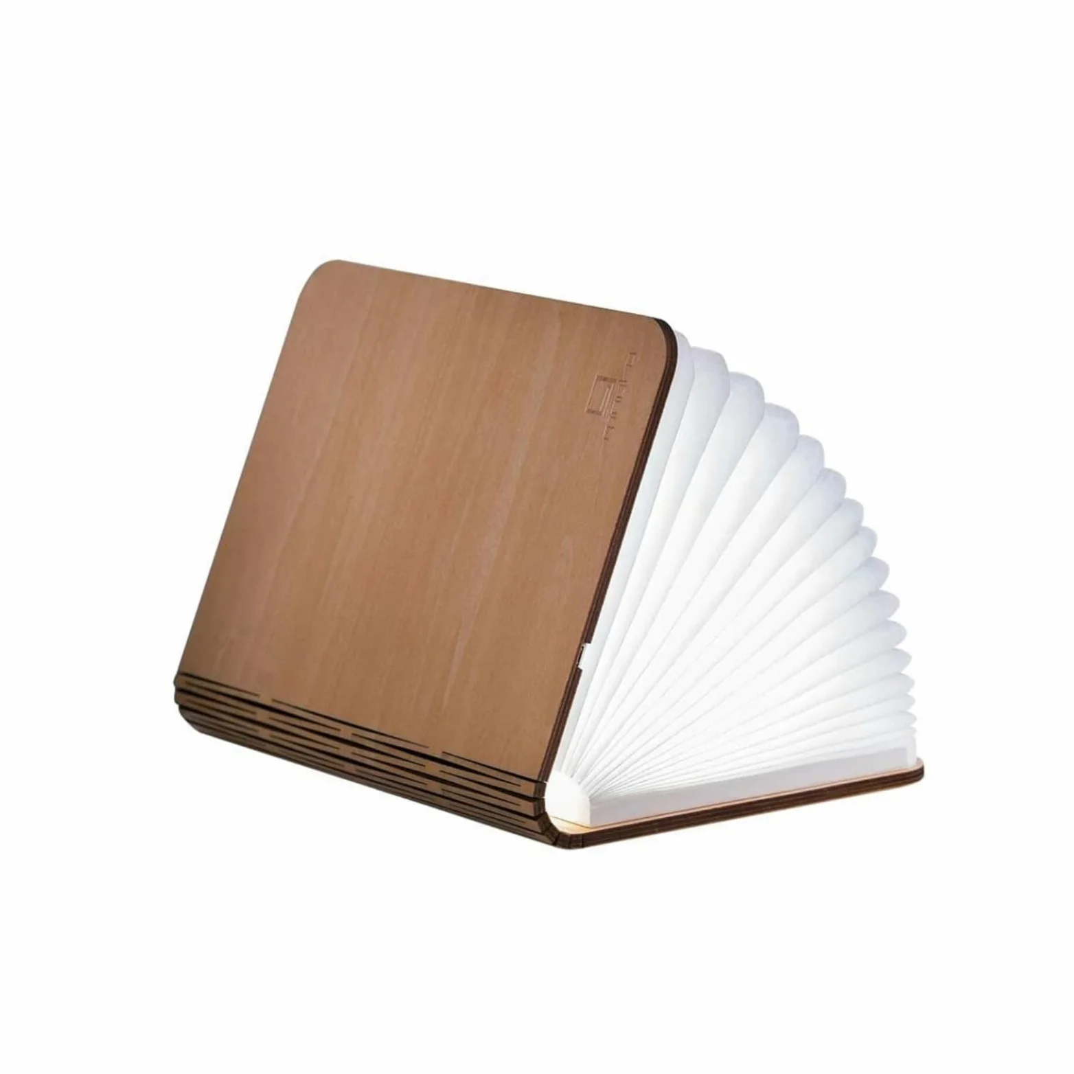 Gingko LED Smart Book Light ozdobna biała lampa z drewna klonowego, 17 cm x 21,5 cm x 2,5 cm