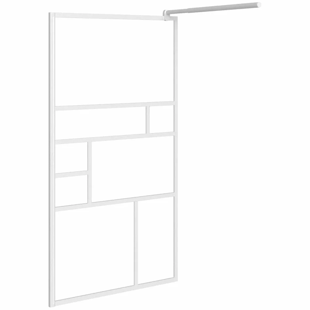 Fengshui Ścianka prysznicowa Walk-In 115 x 195 cm szkło przezroczyste ESG | Szkło bezpieczne 5 mm, aluminiowa rama, regulowany profil, łatwy w pielęgnacji, elastyczny drążek podporowy