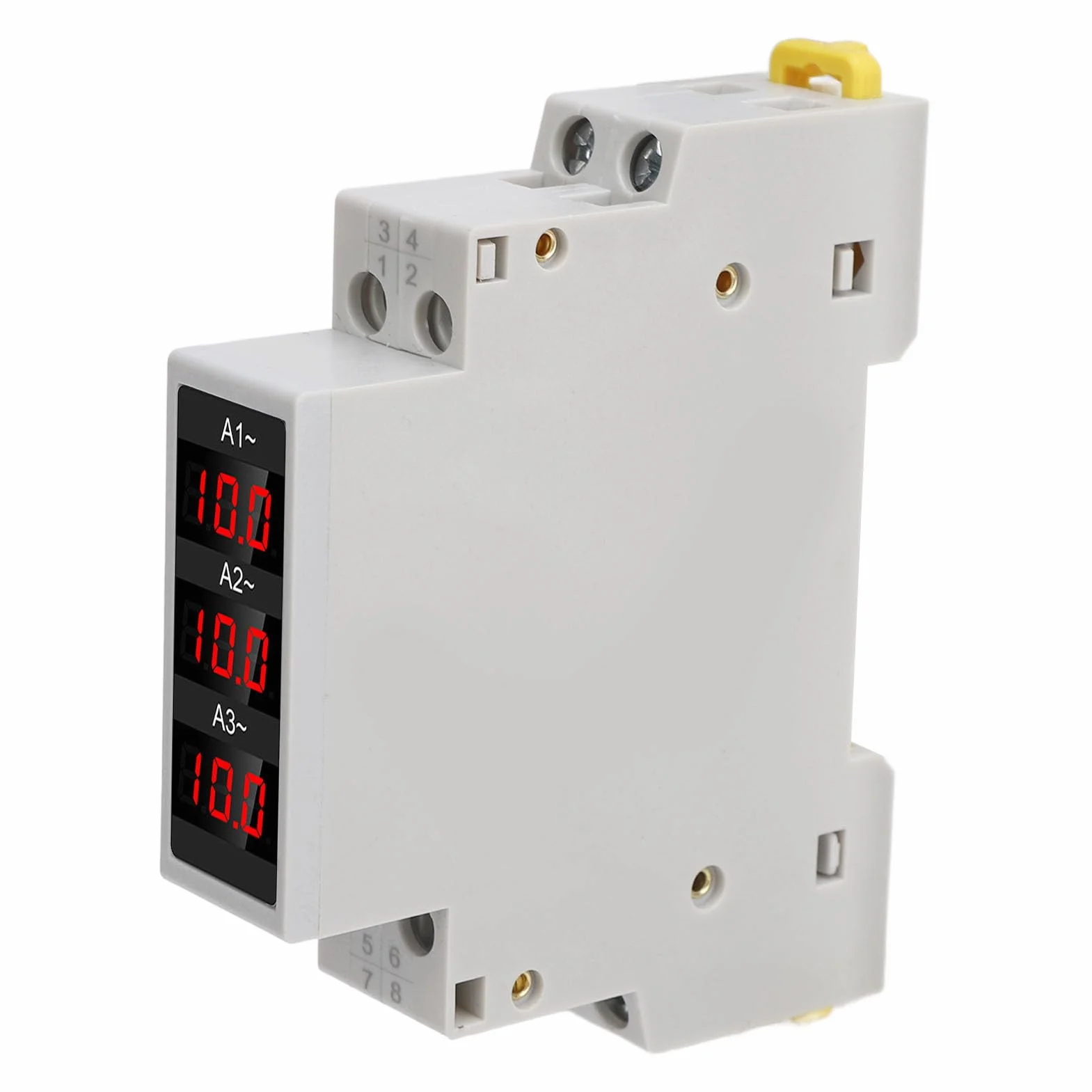 3 Fazowy Amperomierz,Cyfrowy Miernik Prądu 100A3 Fazowy Amperomierz DIN Rail 1-100A Miernik Prądu z Wyświetlaczem Trendu dla zastosowań Przemysłowych Montaż na Szynie 35mm