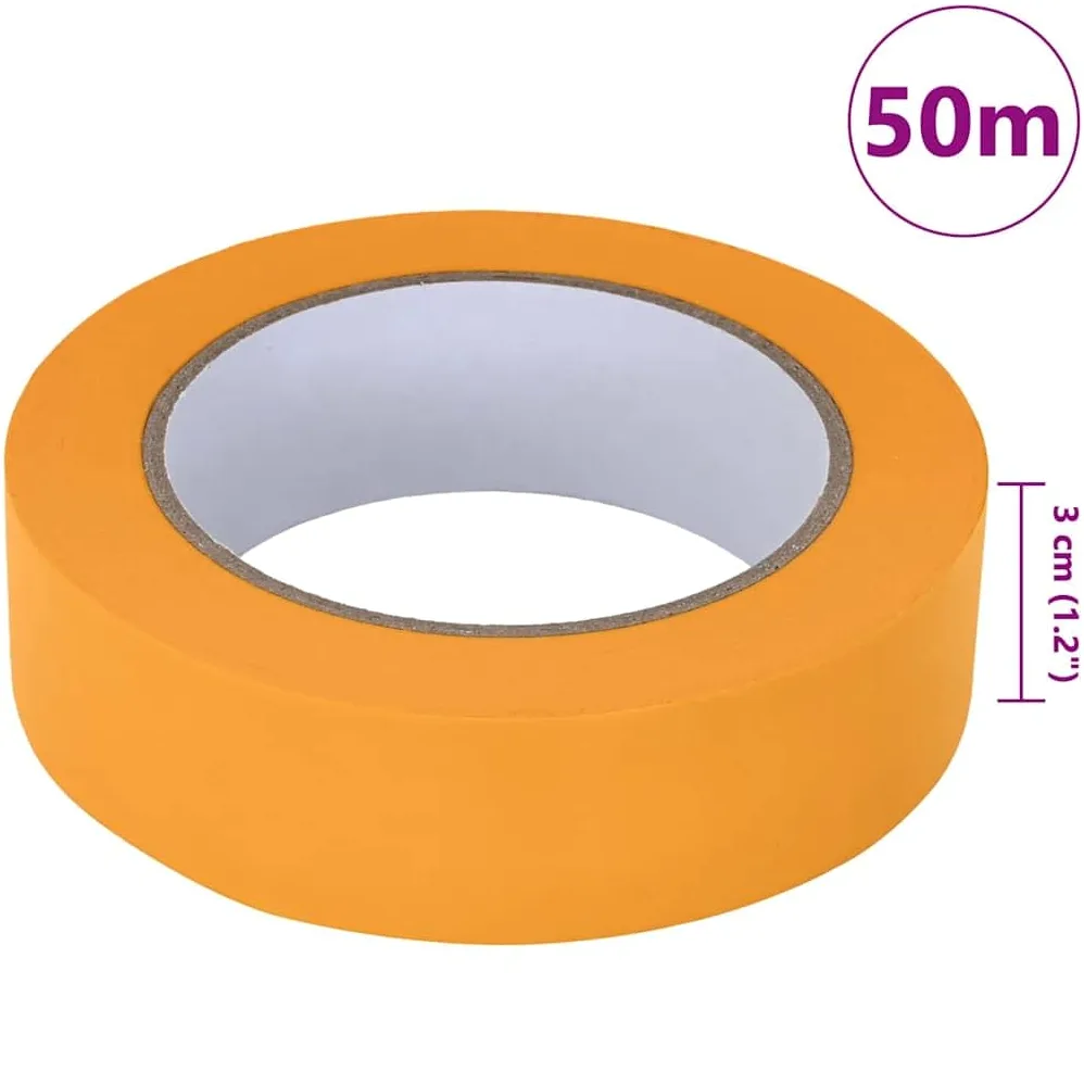 vidaXL Taśmy Maska Malarska 50 szt. Żółty 30mm x 50m Papier