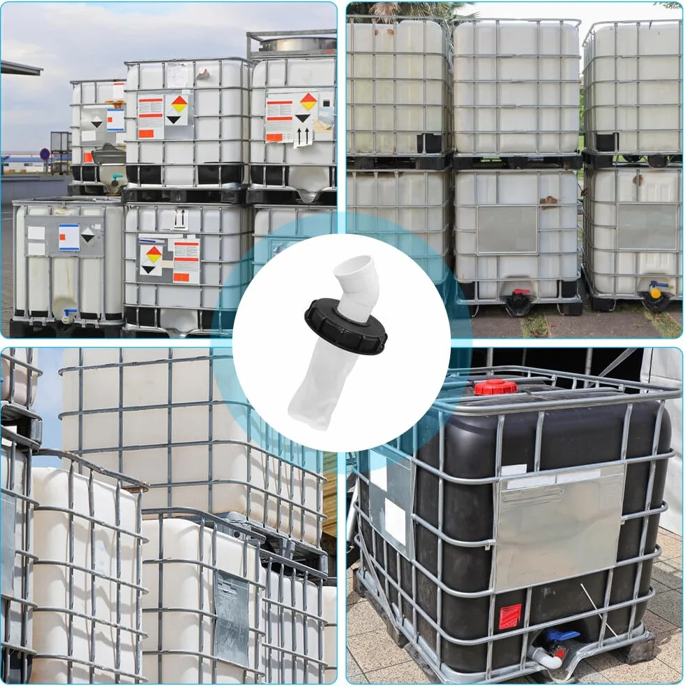 IBC filtr pokrywy, 165 mm, IBC, filtr do wody deszczowej, pokrywka z filtrem, nadaje się do prania, pokrywa filtra IBC z arkuszem DN 75 45°, akcesoria zbiornika IBC, filtr zbiornika IBC do