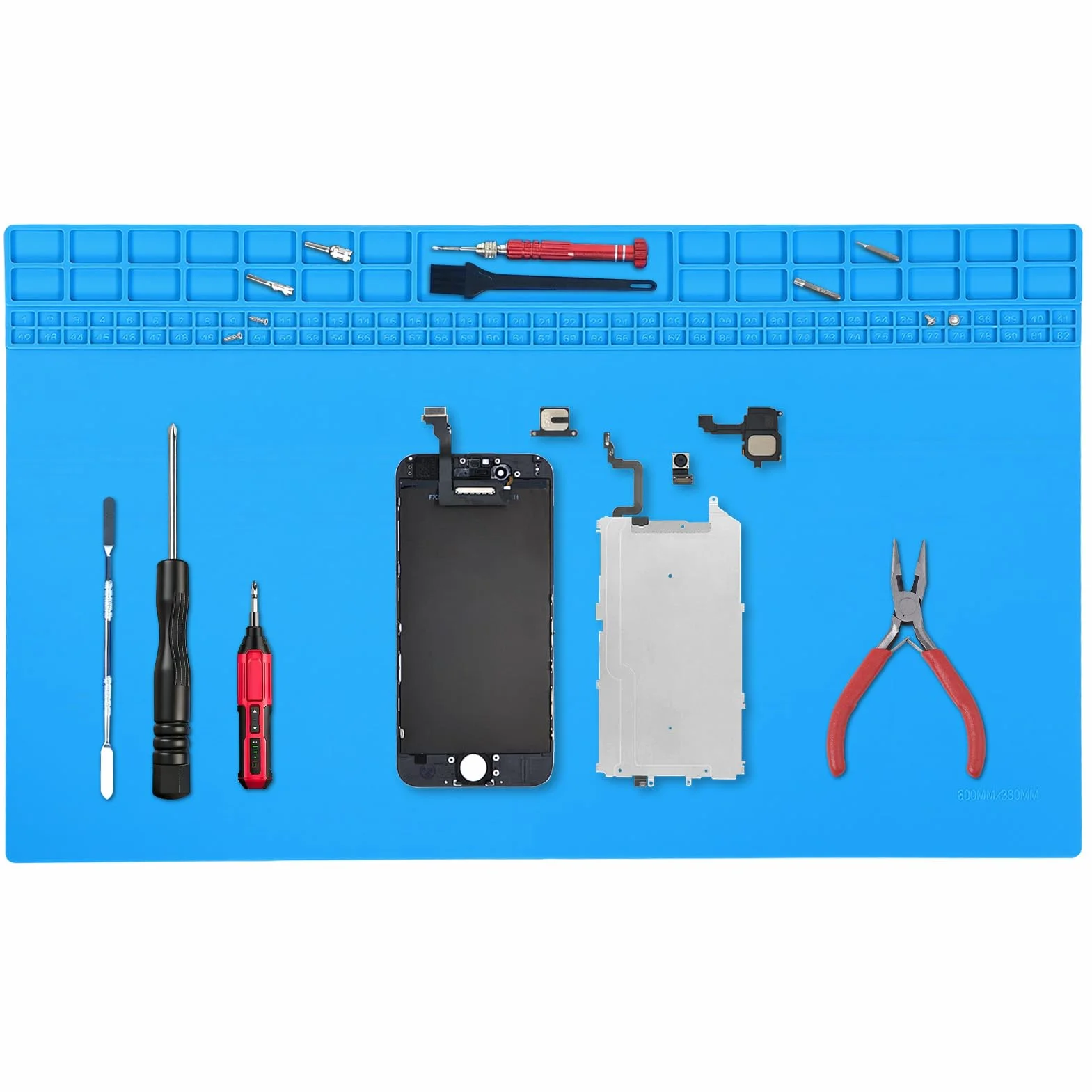 Mata Lutownicza Naprawa Podkładki Roboczej Odporna na Wysokie Temperatury Silikonowa Mata Naprawcza Elektroniczna Robocza 60x35cm (BLUE)