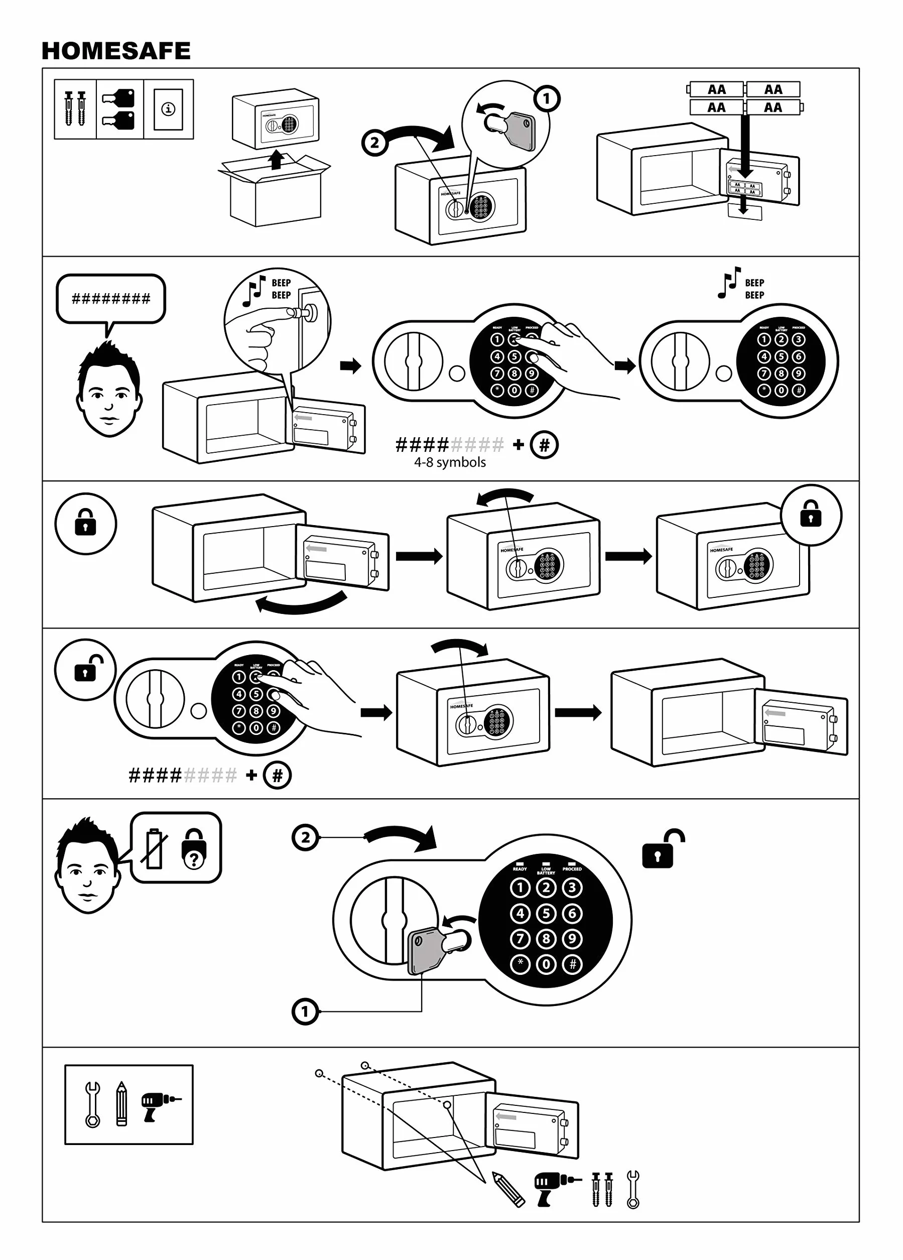 Homesafe HV20E Sejf z zamkiem elektronicznym, 20x31x20cm (HxWxD), Carbon Satynowa Czerń