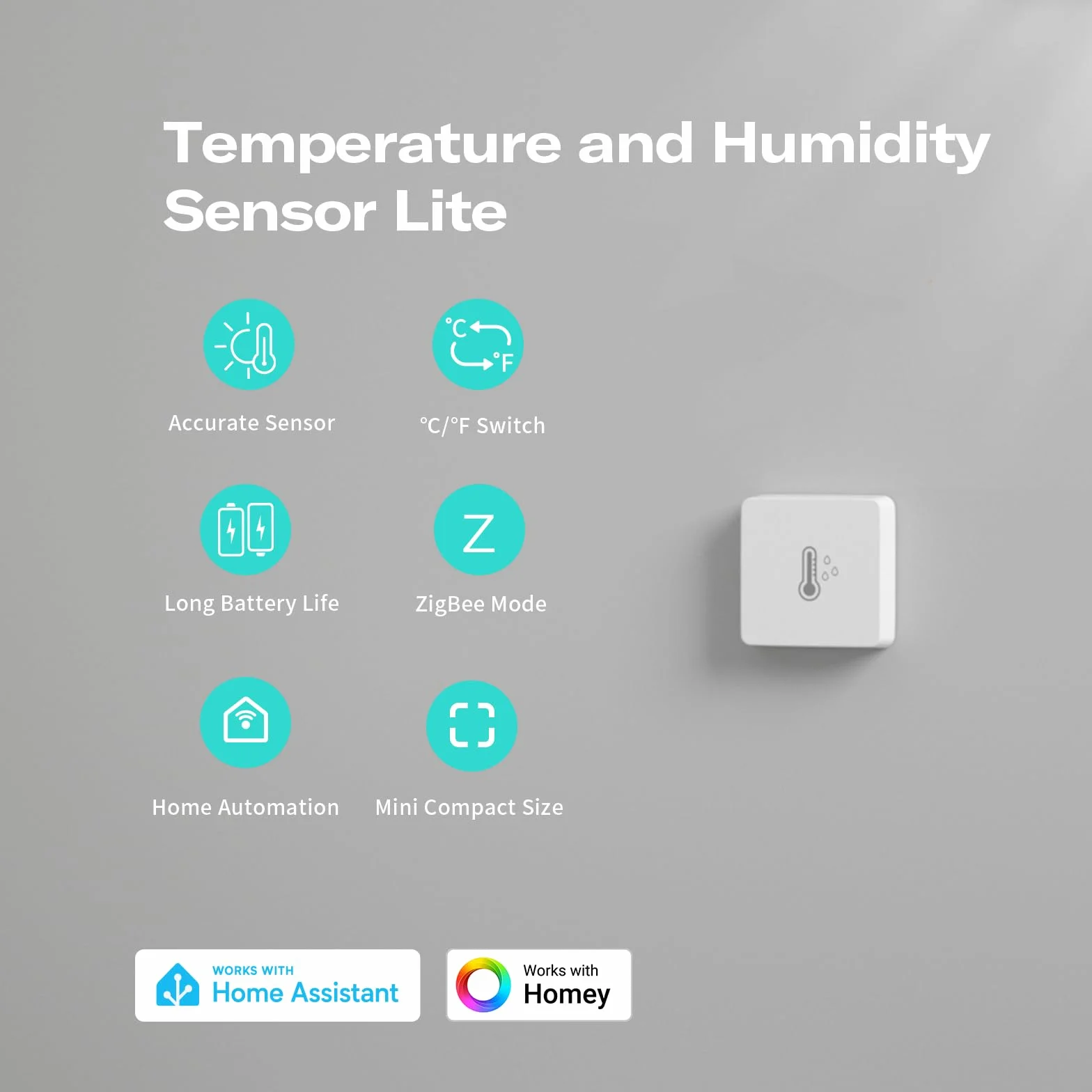 THIRDREALITY Zigbee czujnik temperatury i wilgotności Lite, inteligentny termometr i higrometr, wymagany koncentrator, kompatybilny z urządzeniami Echo z wbudowanym koncentratorem Zigbee, Home