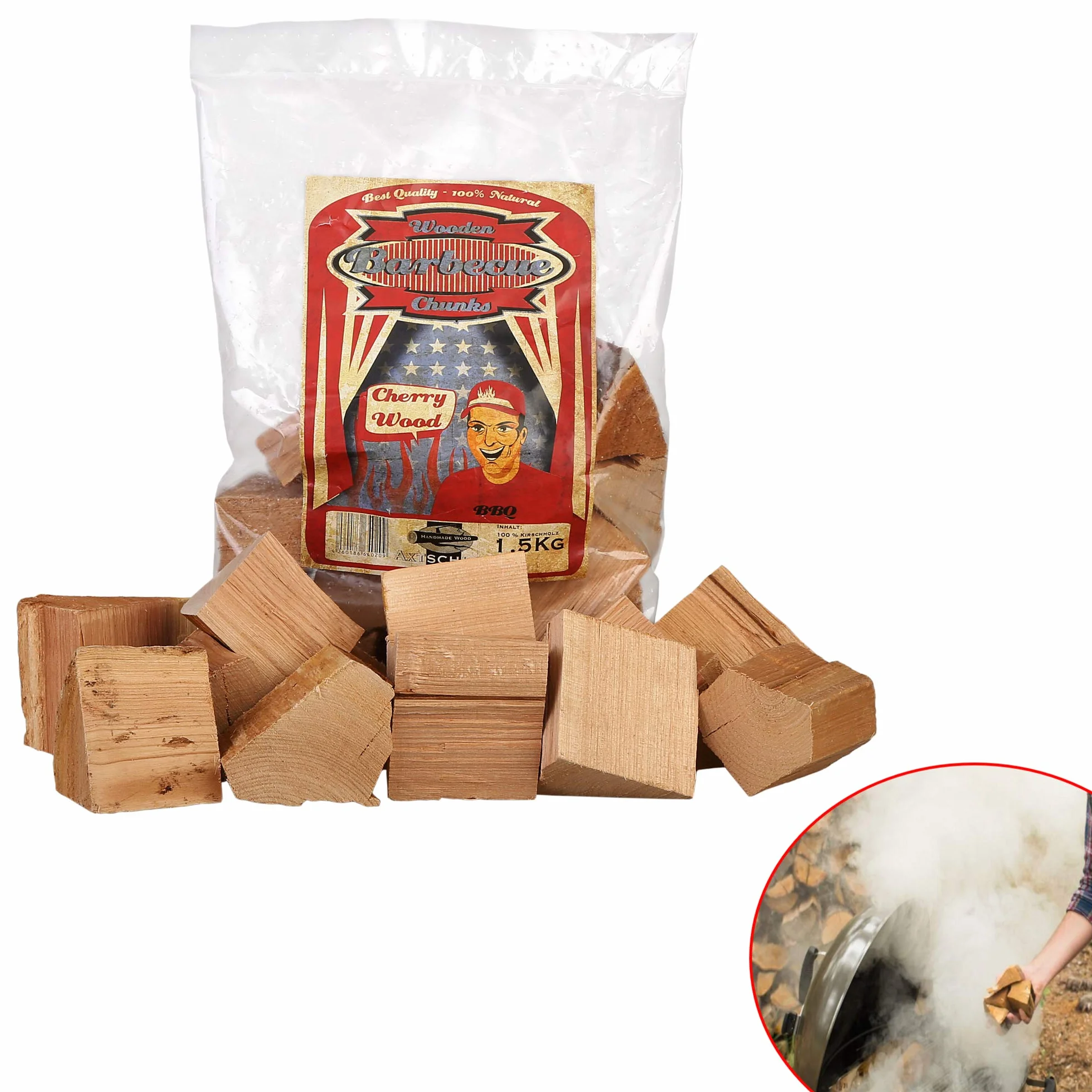 Axtschlag Klocki wędzarnicze, drewno wiśnia – Cherry, drewno, 1,5 kg