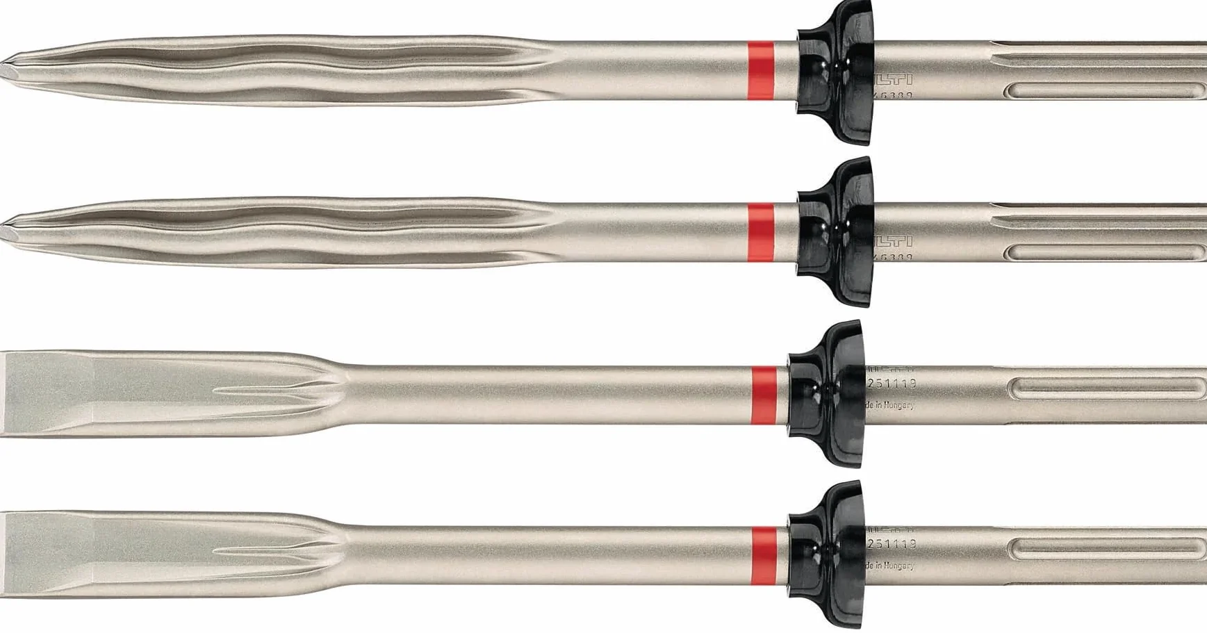 Hilti TE-YX SM/FM 36 zestaw dłut (2 spiczaste, 2 wąskie, płaskie) SDS-max (TE-Y) samoostrzące się bity do rozbiórki betonu i muru, wymiary: długość 360 mm (2241997)