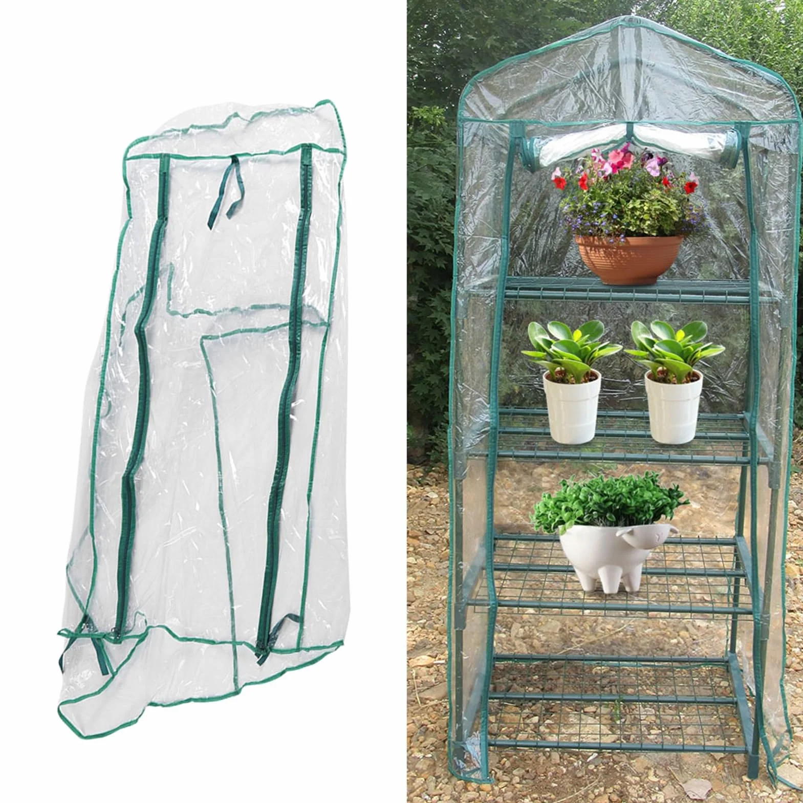 Mini Szklarnia Ogrodowa, materiał PVC, Wodoodporna i Odporna na Promieniowanie Osłona dla Roślin, 69x49x160cm Idealna do Ogrodnictwa Wewnątrz i na Zewnątrz