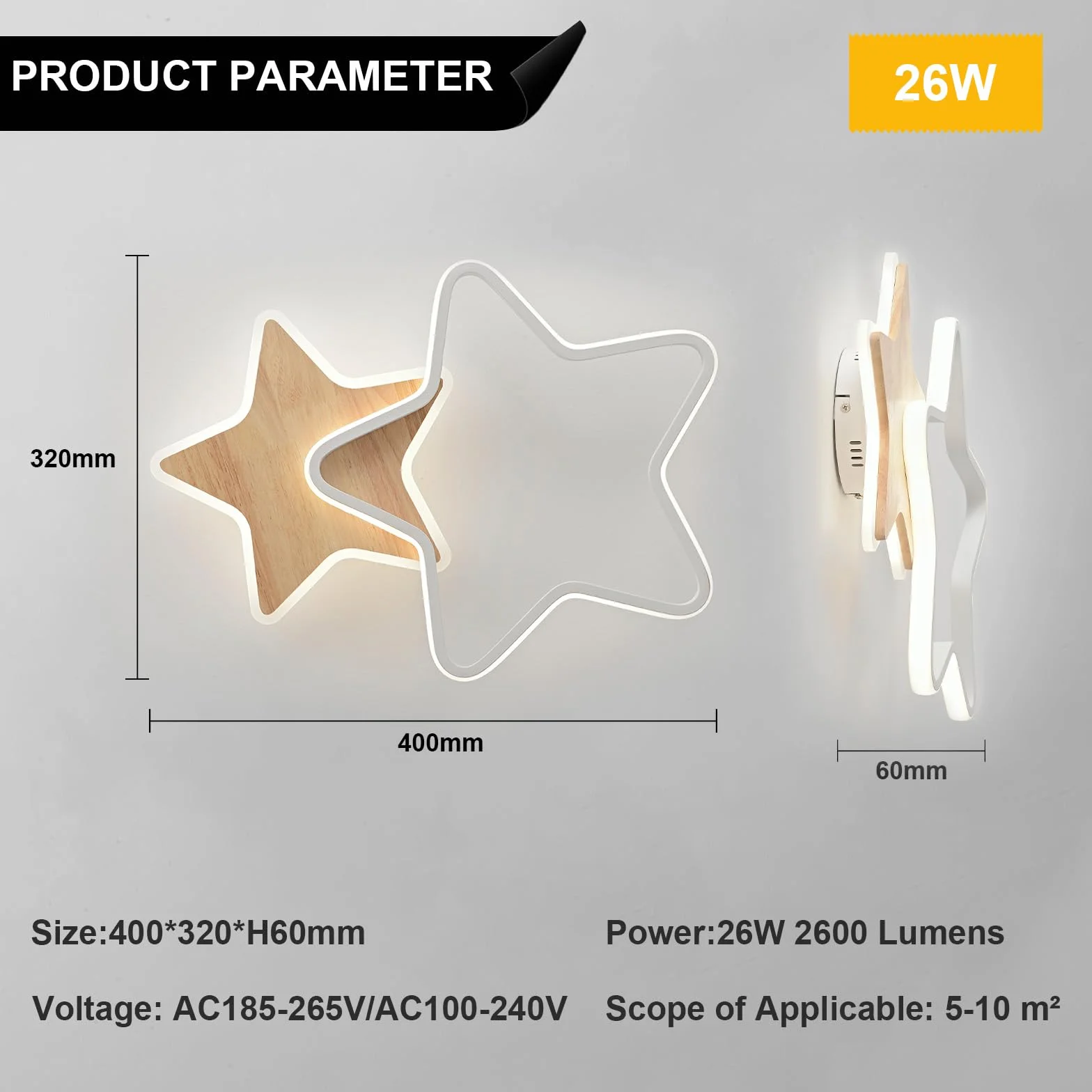 Lampa sufitowa LED, lampa sufitowa 26 W, do pokoju dziecięcego, oświetlenie do sypialni 40 cm ze ściemnianiem i pilotem zdalnego sterowania