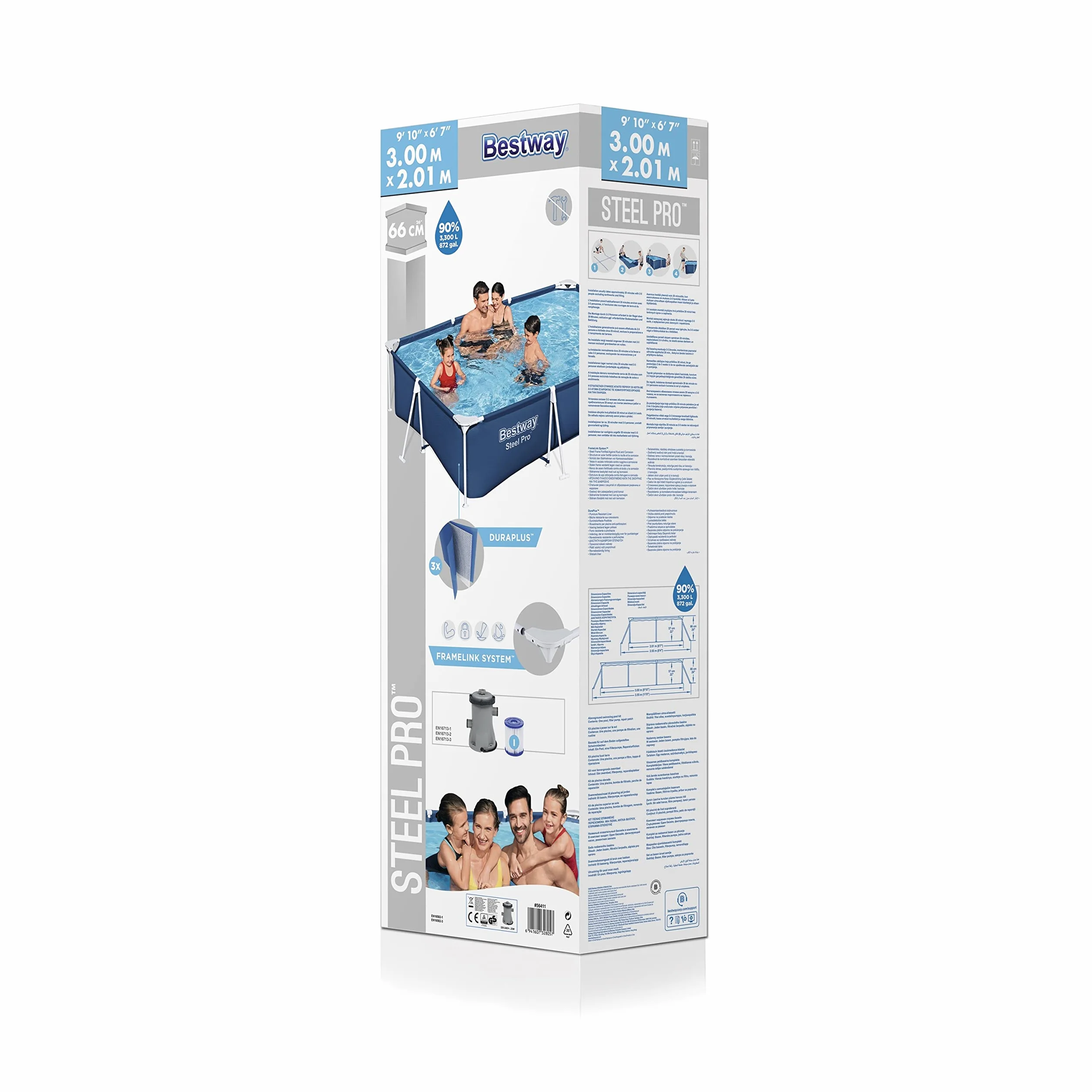 Bestway Steel Pro 300 x 201 x 66 cm basen z pompą