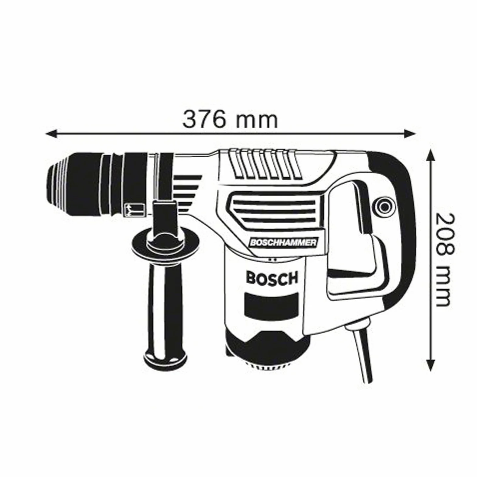 Bosch Professional: młot udarowy GSH 3 E (dłuto do płytek, szpicak, rękojeść dodatkowa, walizka)
