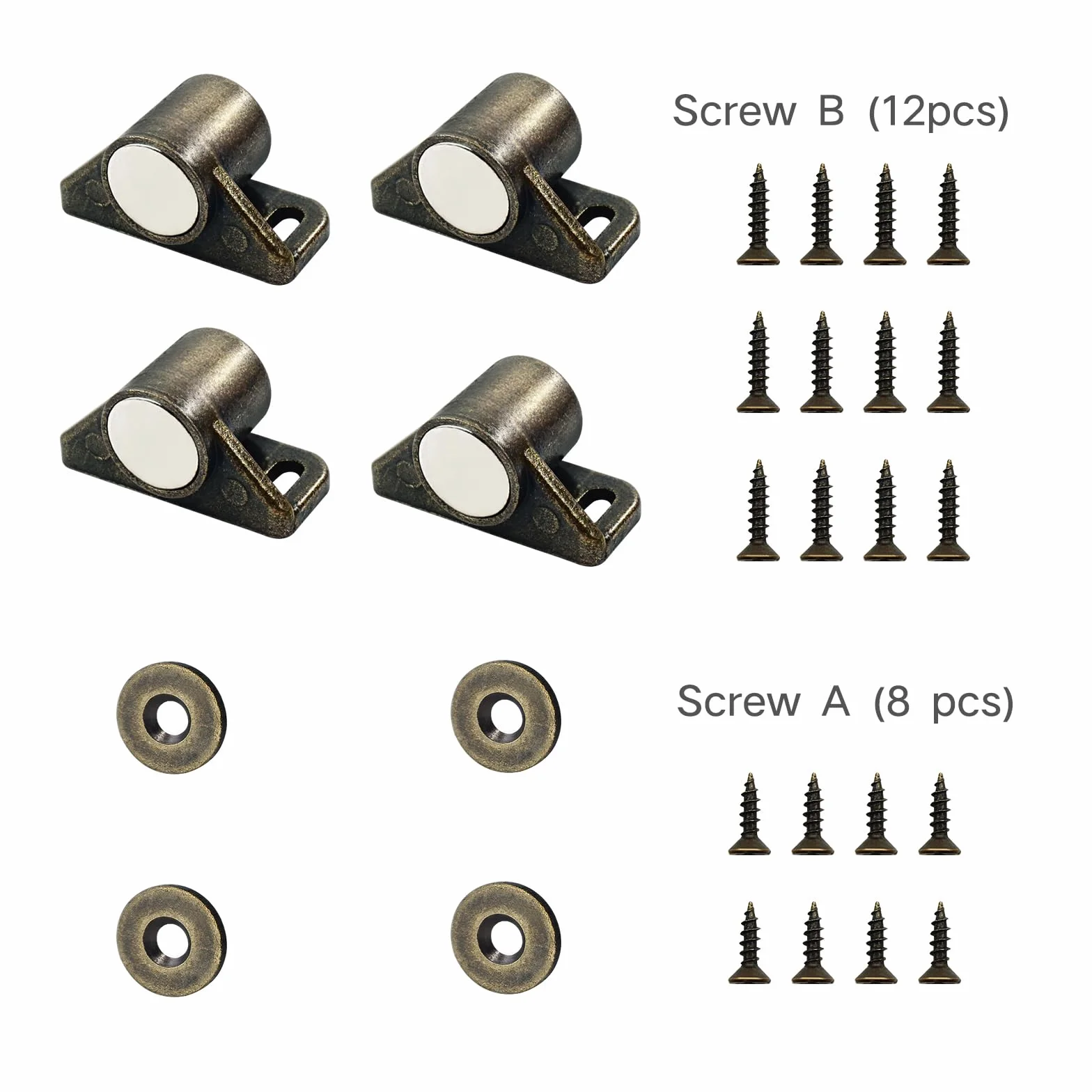 Magnetyczny zaczep do drzwi, 4 sztuki, mocne magnesy do drzwi szafki, brązowe magnesy do drzwi szafki, wytrzymały magnes do szuflad do szafy, mebli kuchennych, szafy