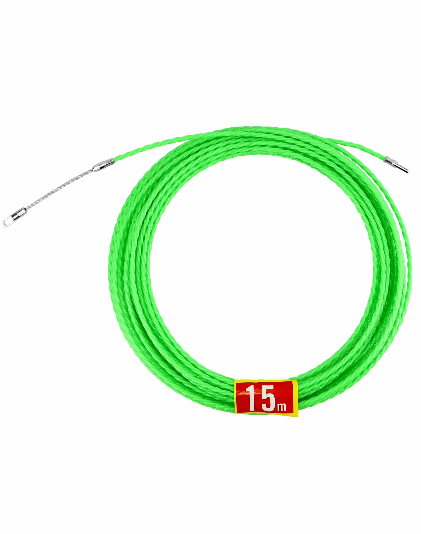 QWORK® 15M ściągacz do kabli pomoce do ciągnięcia, nawlekacz do drutu ściennego, szerokość 4.5mm do prowadzenia kabli, kable komunikacyjne, narzędzia dla elektryków