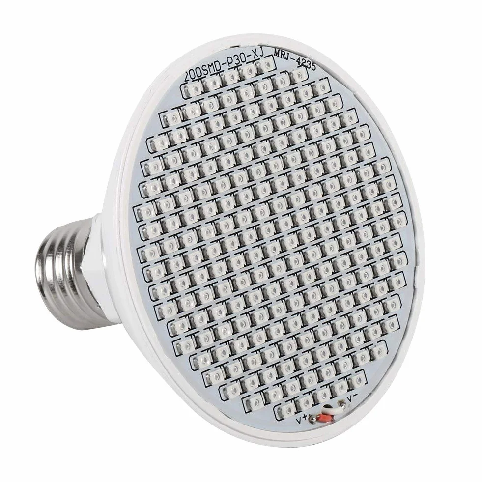 24w 200-led oświetlenie do uprawy roślin sztuczne światło słoneczne oświetlenie do uprawy pełne spektrum lampa led do roślin żarówka e27 hydroponiczne kwiatowe lampy do uprawy warzyw 85 ~ 265v dla małych pojemników do uprawy namiot do uprawy diy hydropo