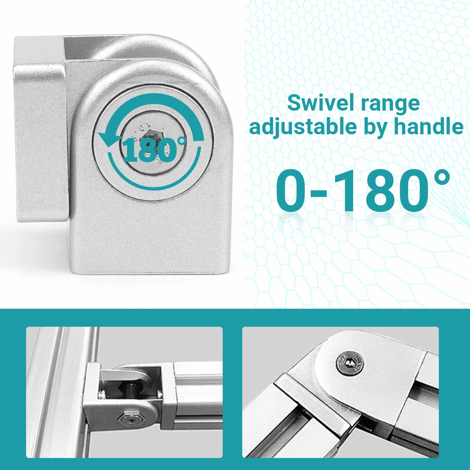 Łącznik kątowy, regulowany profil aluminiowy 3030, 8 mm, szczelinowy, złącze przegubowe z dźwignią zaciskową, elastyczny zawias do drukarki 3D, profil aluminiowy wytłaczany zgodnie z europejskim