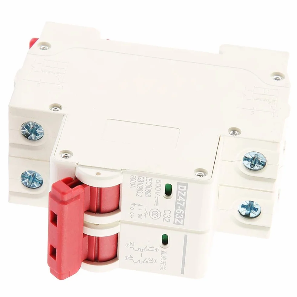 2P PV DC miniaturowy przerywacz 32A przerywacz MCB wyłącznik nadprądowy bezpieczeństwa DC 500V DZ47-63Z