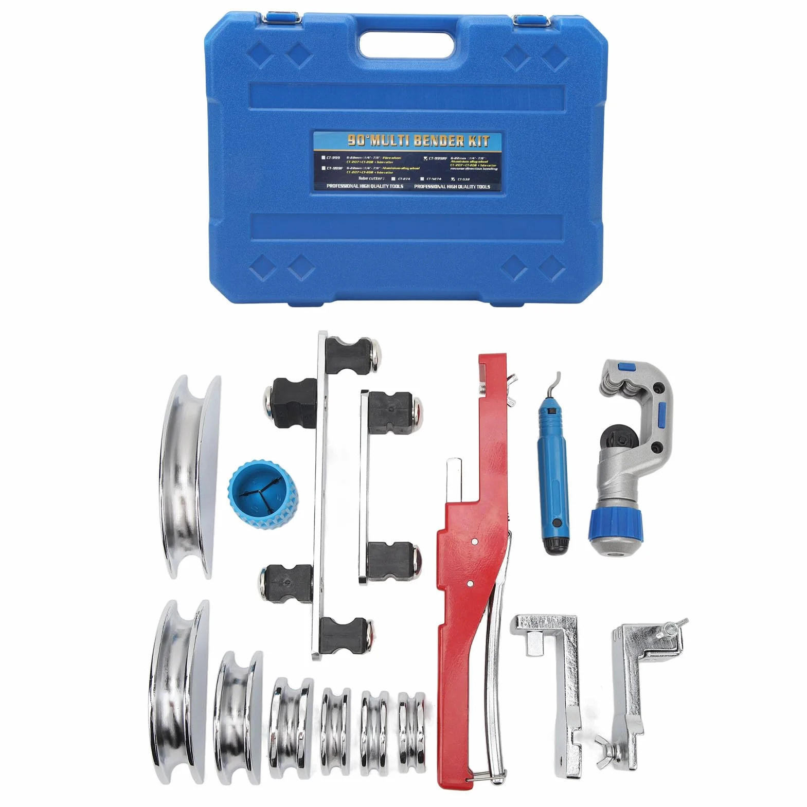 Hyuduo Zestaw do Gięcia Rur, Stop Aluminium z 7 Głowicami do Gięcia w Rozmiarach od 1/4 7/8 Cala, Idealny Instalacji HVAC i Hydrauliki Samochodowej