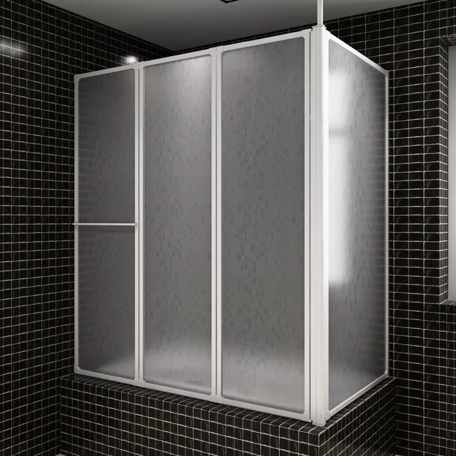 Wejście narożne Kabina prysznicowa kabina prysznicowa mokry pokój równy panel boczny drzwi prysznicowe, zasłona prysznicowa ściana w kształcie litery L 70 x 120 x 137 cm 4 panele składane