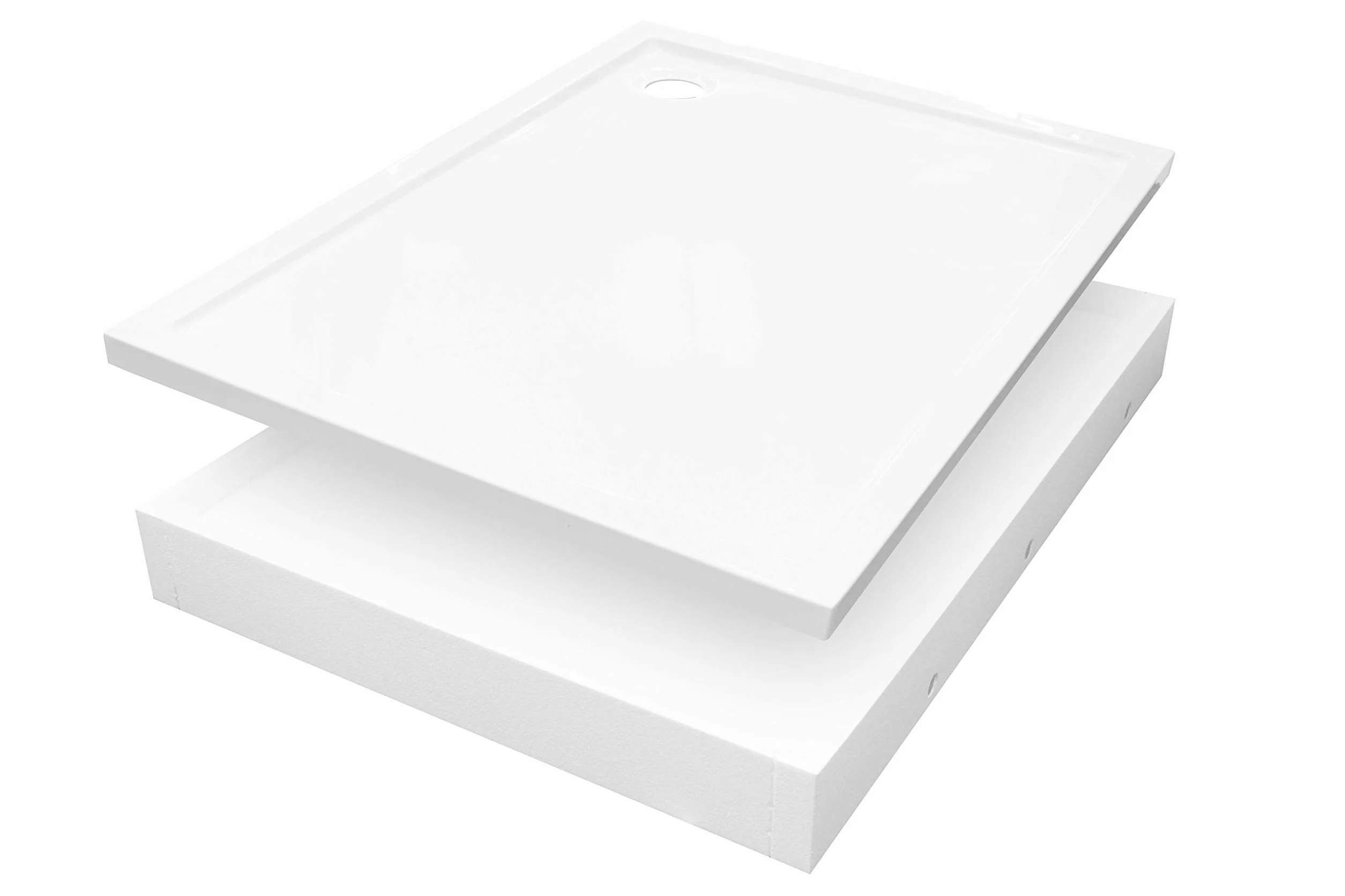 Brodzik brodzik ze styropianowym wspornikiem łazienka prysznic kwadratowy prostokątny standard biały 17 cm wysokości Senta New (70x90x4,5/17)