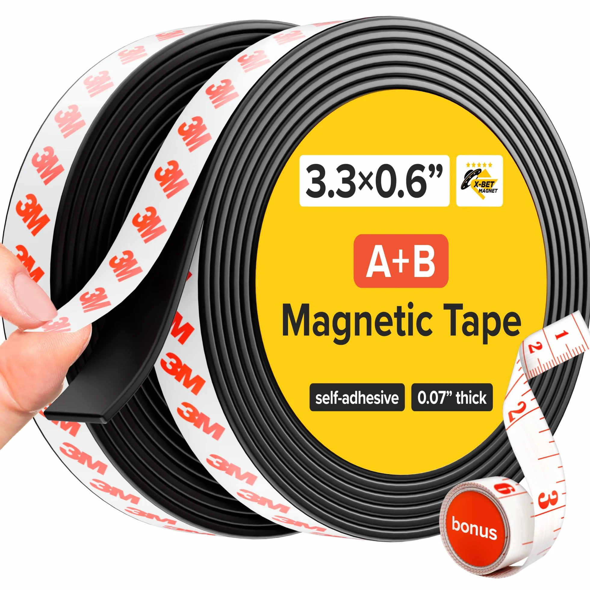 Elastyczna rolka taśmy magnetycznej – mocne samoprzylepne paski magnetyczne do moskitier, projektów DIY i nie tylko, przycięta do dopasowania taśma magnetyczna (A+B)