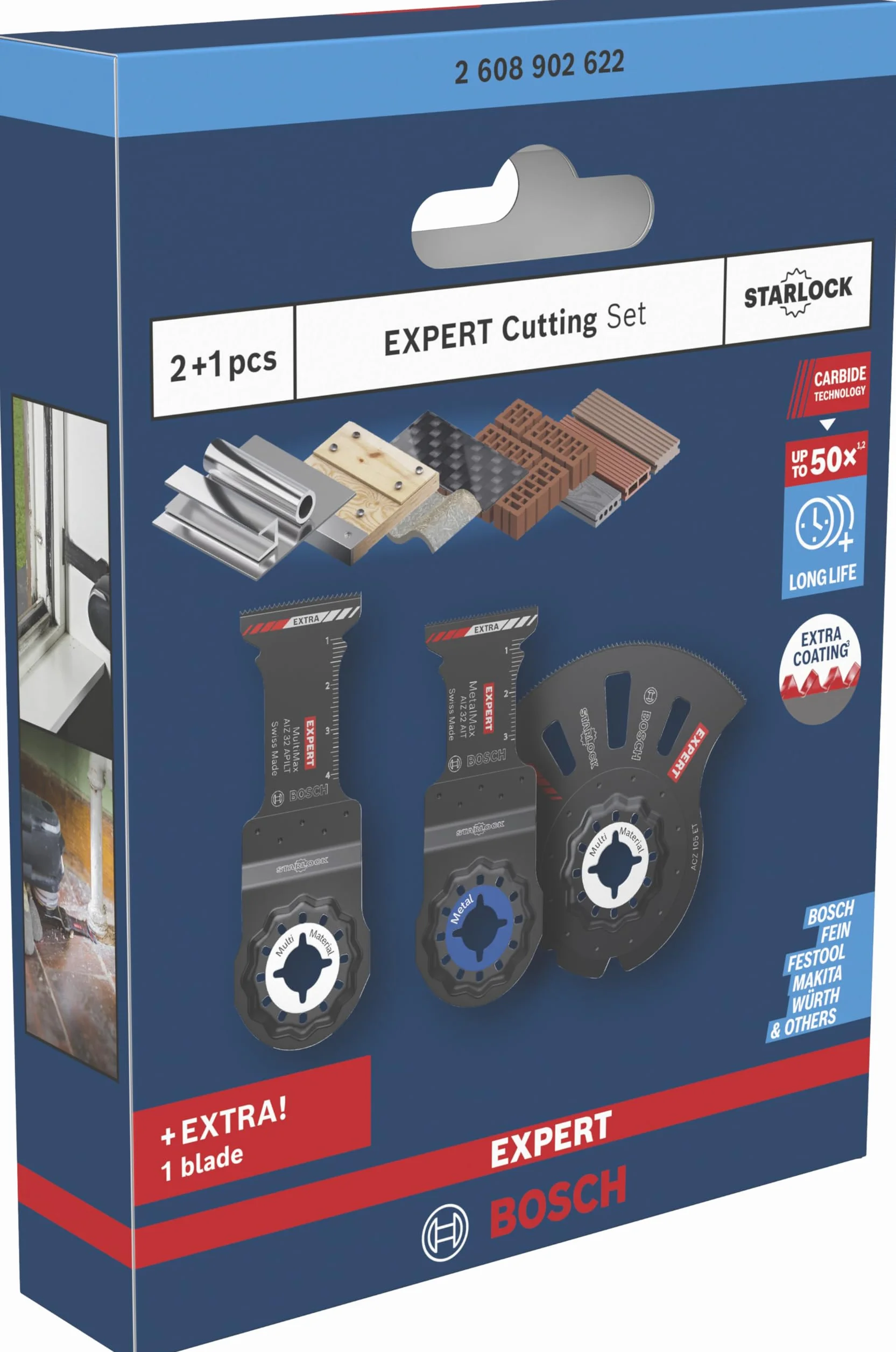 Bosch 3X Expert zestaw do cięcia (do rur ze stali nierdzewnej, drewna z metalem, długość mm, profesjonalne akcesoria wielofunkcyjne)