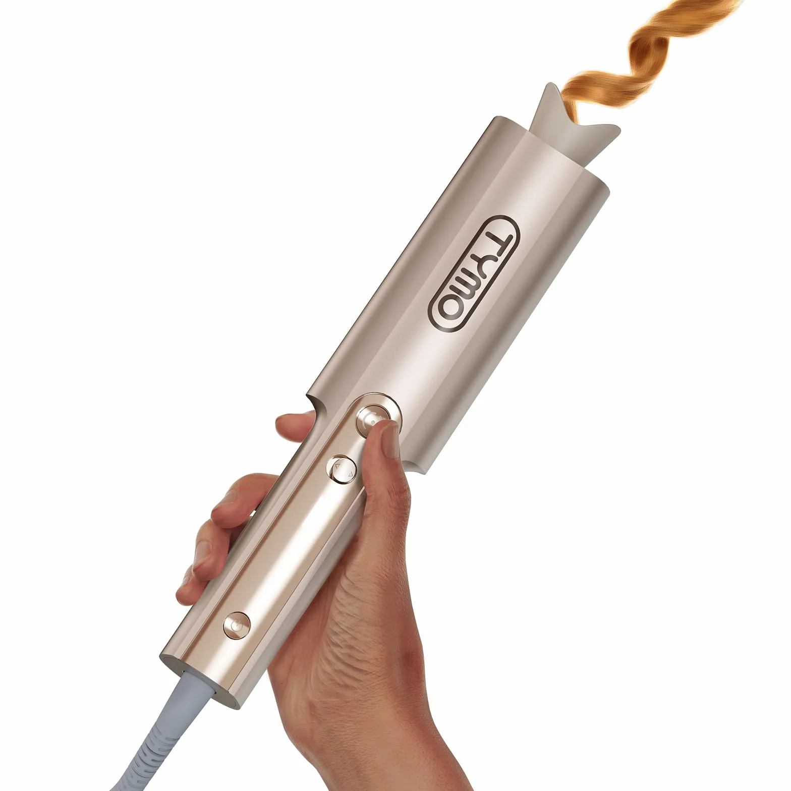 Lokówka Automatyczna - Duże Loczki 25mm Fale Plażowe Lokówka do Długich Włosów TYMO Curlpro Plus Curling Wand Automatyczna Anti-Poparzeniowa Szybkie Nagrzewanie Złoty