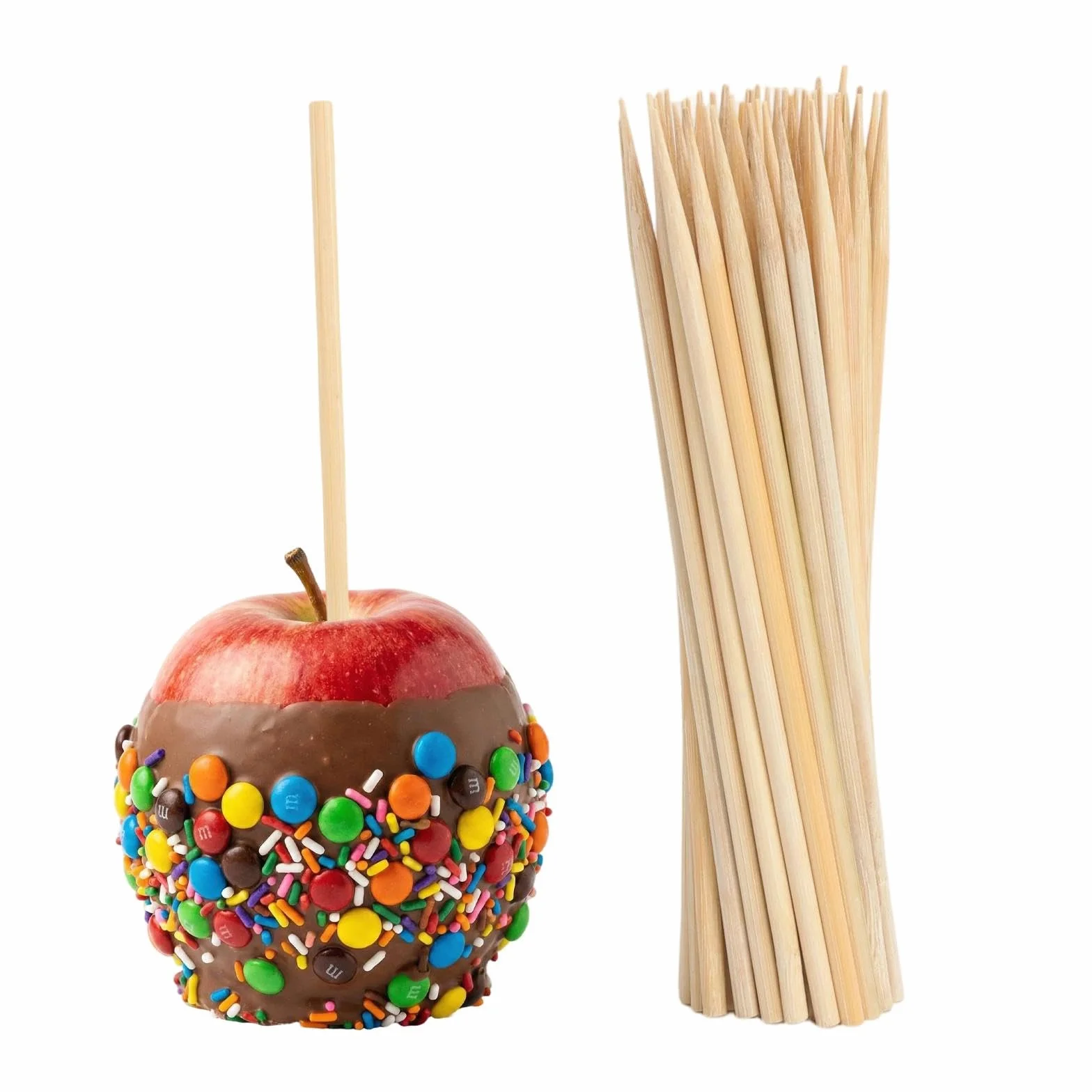 Drewniane Patyczki do Szaszłyków 15 cm 200 Sztuk, Patyczki Grillowe 4 mm, do Owoców, Przekąsek, Finger Food, Deserów, Bufetu, Przyjęcia, Kuchni, Naturalny Kolor