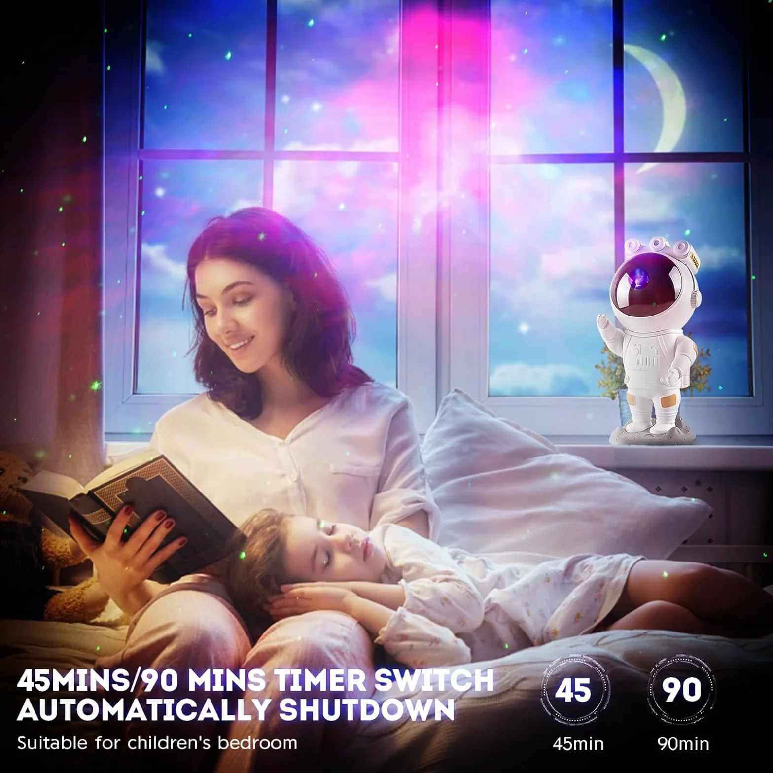 Astronauta LED Galaxy Projector Star Night Light Astronauta Star Projector z timerem i pilotem zdalnego sterowania Mgławica do sypialni i projektorów sufitowych Prezenty dla dzieci i dorosłych