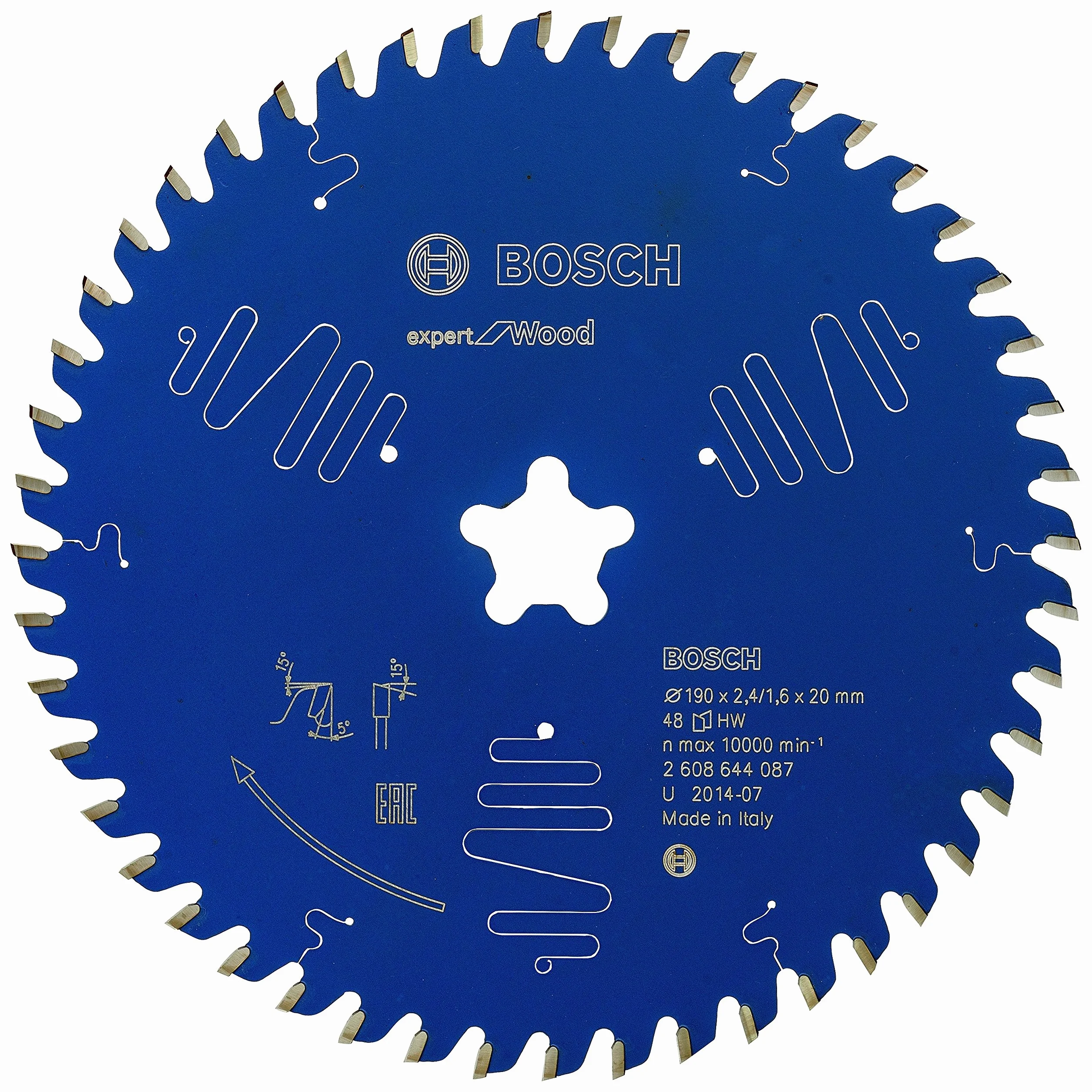Bosch 2608644087 Tarcza Tnąca, Niebieski, 190 x 2,4 mm