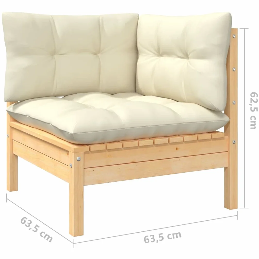 vidaXL 3-osobowa sofa ogrodowa z poduszkami, drewno sosnowe