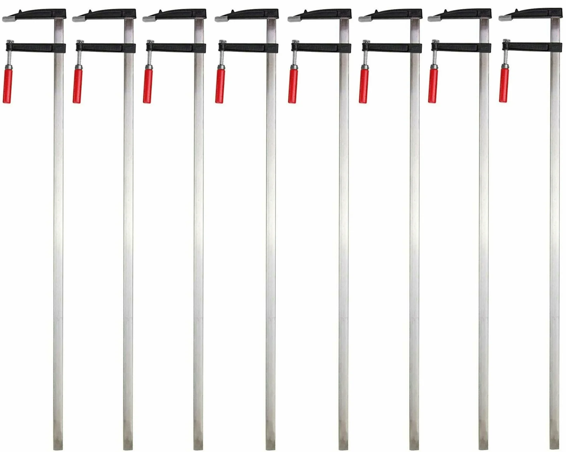 GEPCO 8-częściowy zestaw 120 x 1200 mm zacisk śrubowy zacisk zacisk śrubowy uchwyt z tworzywa sztucznego uchwyt drewniany zacisk zaciskowy 120 cm 1,2 m